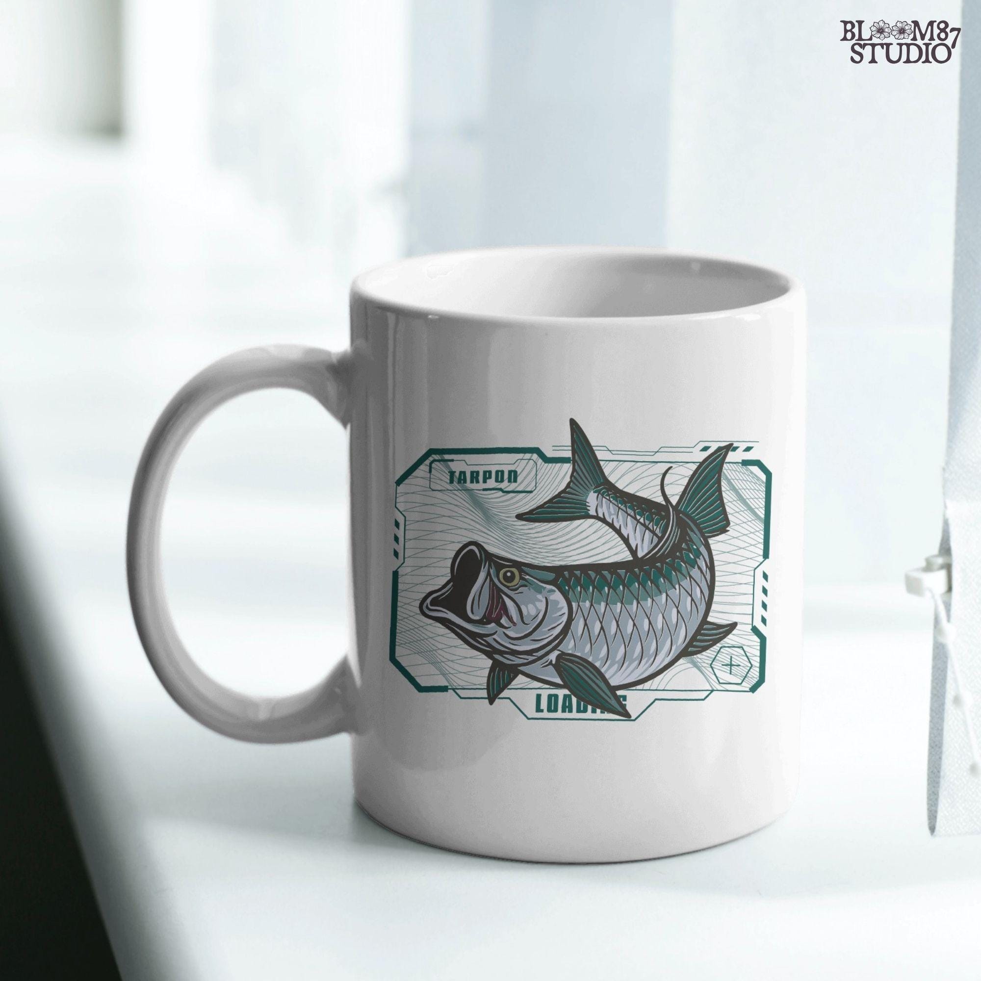 Futuristic digital-style tarpon fish leaping with techcore background – cyber ocean fishing design for sublimation and offshore anglers