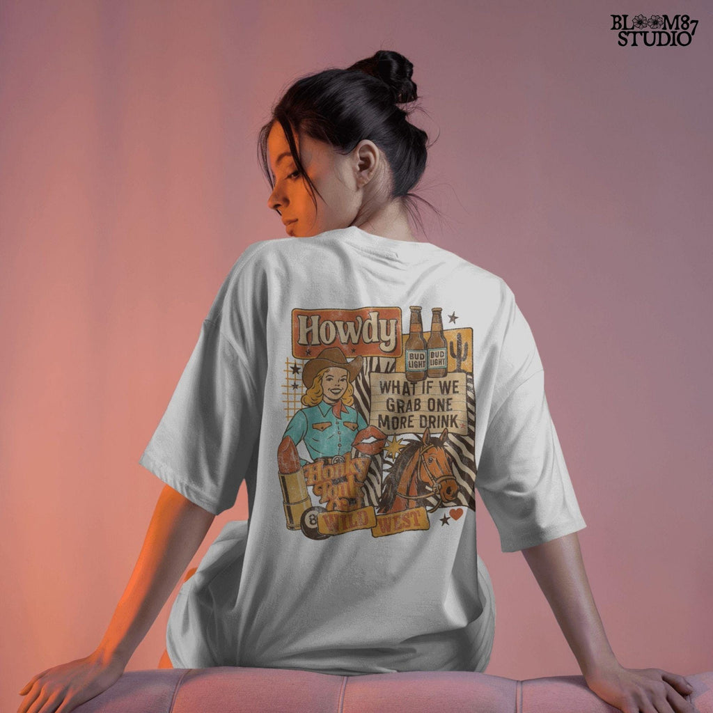 Honky Tonk Girl PNG, Western Cowgirl Collage PNG, Retro Wild West Sublimation, Bud Light Beer PNG, Country Bar Sign Clipart, Trendy Western