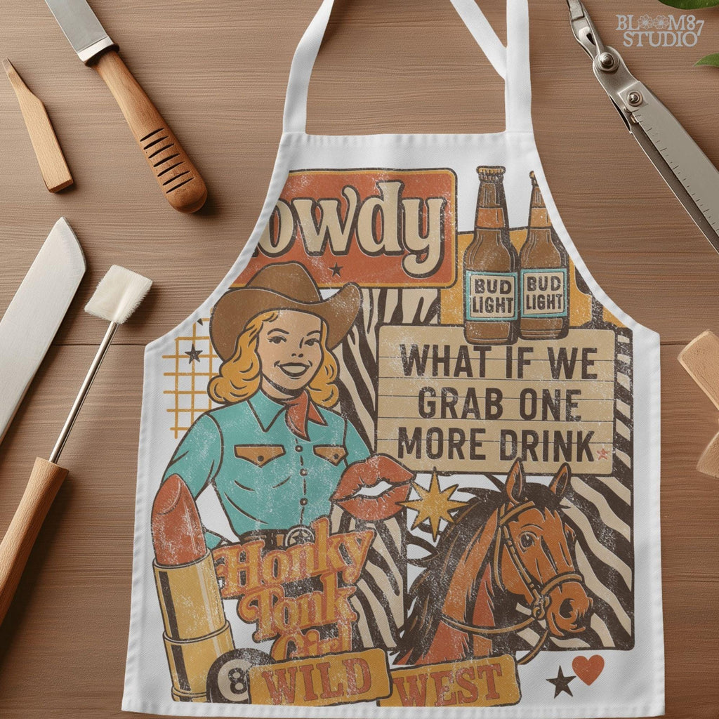 Honky Tonk Girl PNG, Western Cowgirl Collage PNG, Retro Wild West Sublimation, Bud Light Beer PNG, Country Bar Sign Clipart, Trendy Western