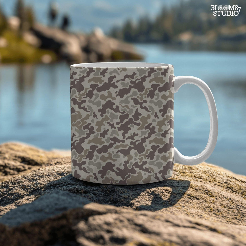 Seamless desert camouflage pattern in tan, beige, and brown tones – military style background for sublimation or digital use.