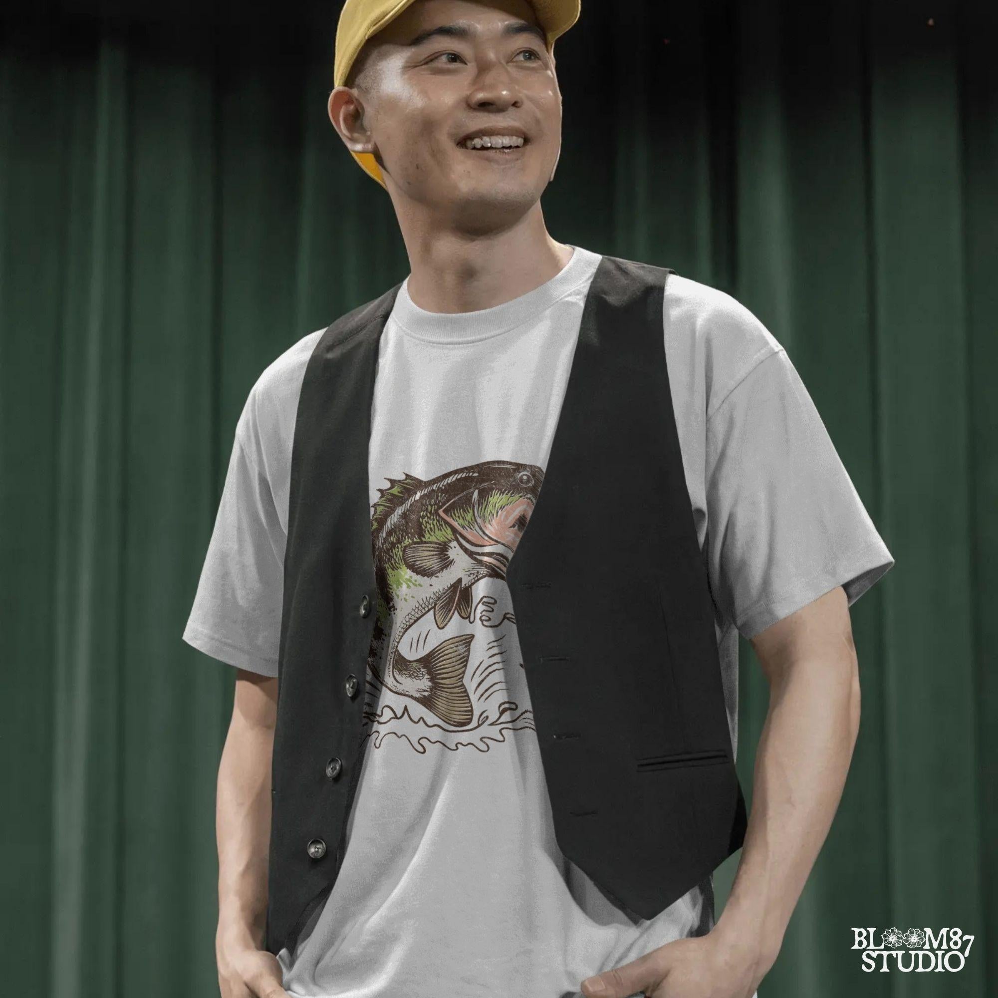 Jumping Bass PNG | Fishing Sublimation Design | Lake Life Outdoors PNG for Shirts, Mugs, Tumblers | Fisherman Gift | Catch of the Day PNG