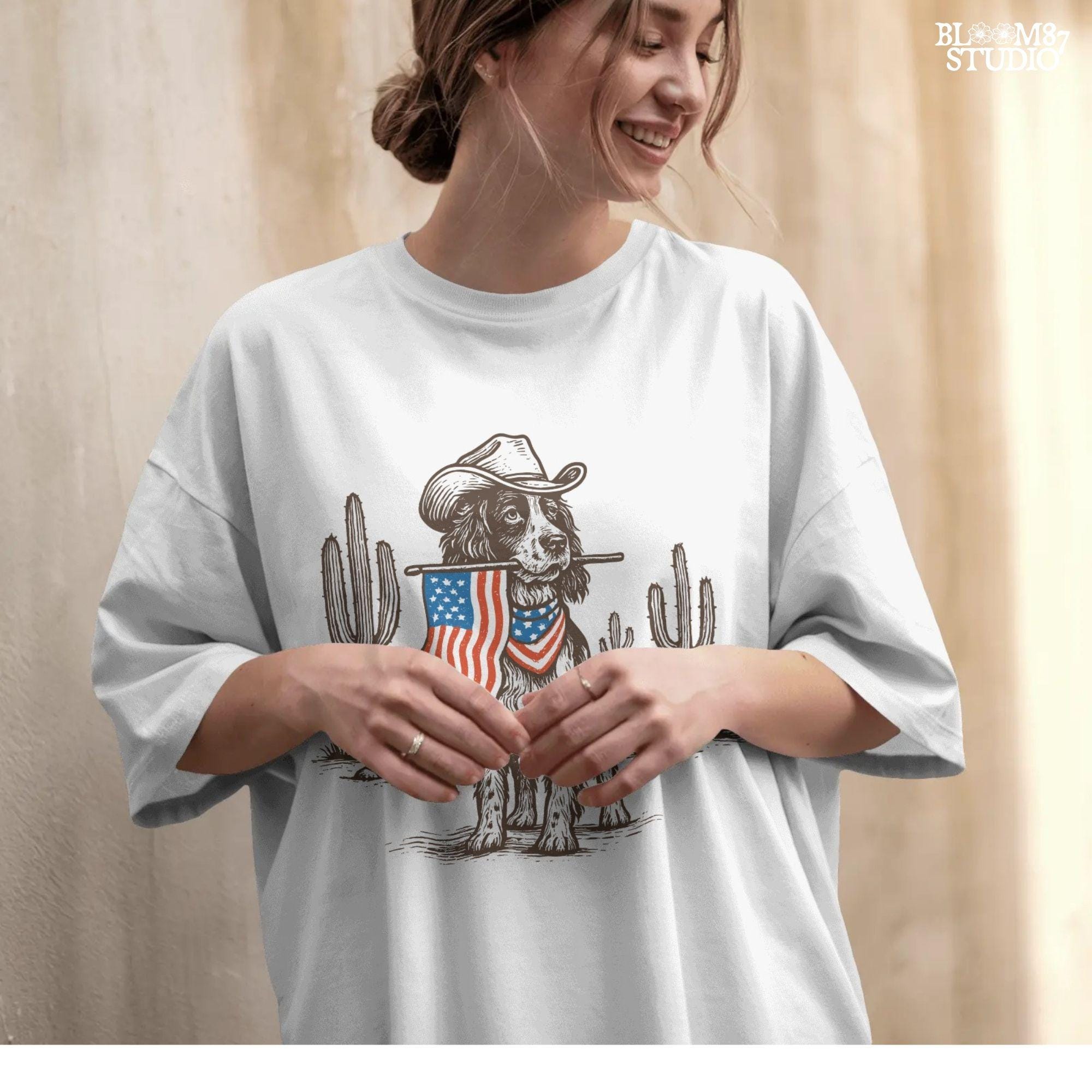 American Pride Pooch - Patriotic PNG for Memorial & Independence Day, Western Sublimations, Cowboy png, Designs Downloads, Shirt Design