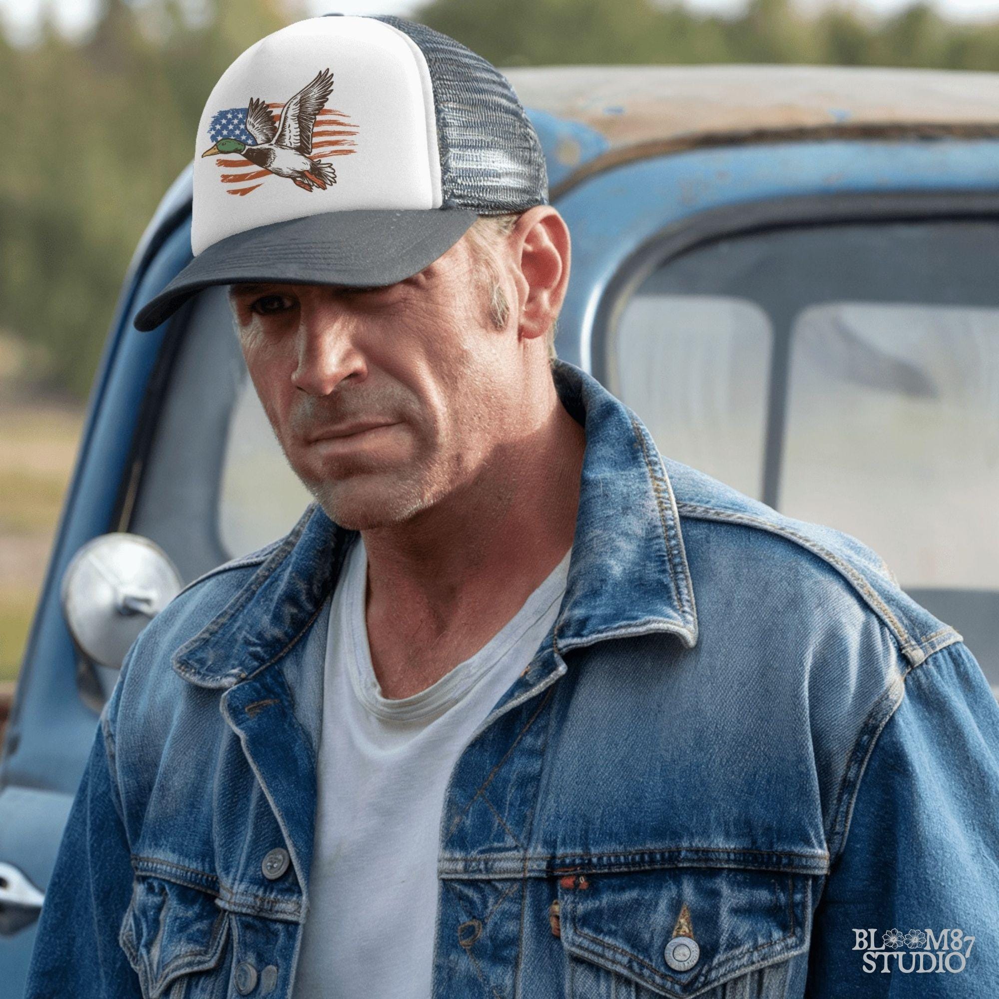 Patriotic Duck PNG | Mallard Flying with American Flag | Hunting Sublimation File | USA Wildlife Shirt Design | USA Graphic for Shirt, Mugs