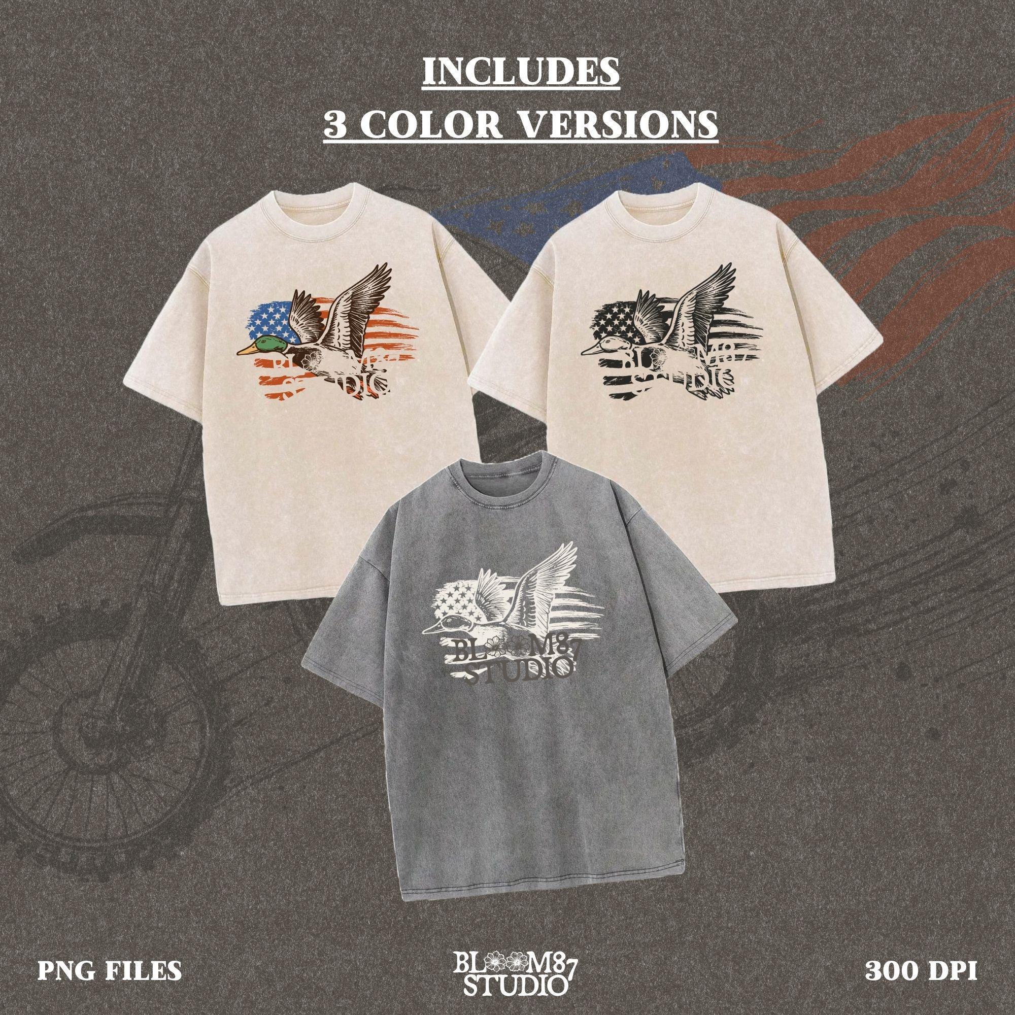 Patriotic Duck PNG | Mallard Flying with American Flag | Hunting Sublimation File | USA Wildlife Shirt Design | USA Graphic for Shirt, Mugs