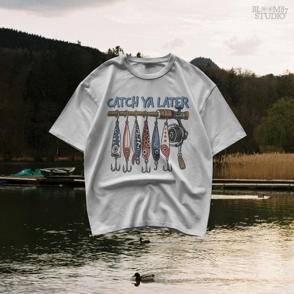Catch Ya Later Fishing PNG – Patriotic Lure Clipart for Sublimation, Funny Red White Blue Design, Outdoor Summer Fisherman PNG for Dad Shirt