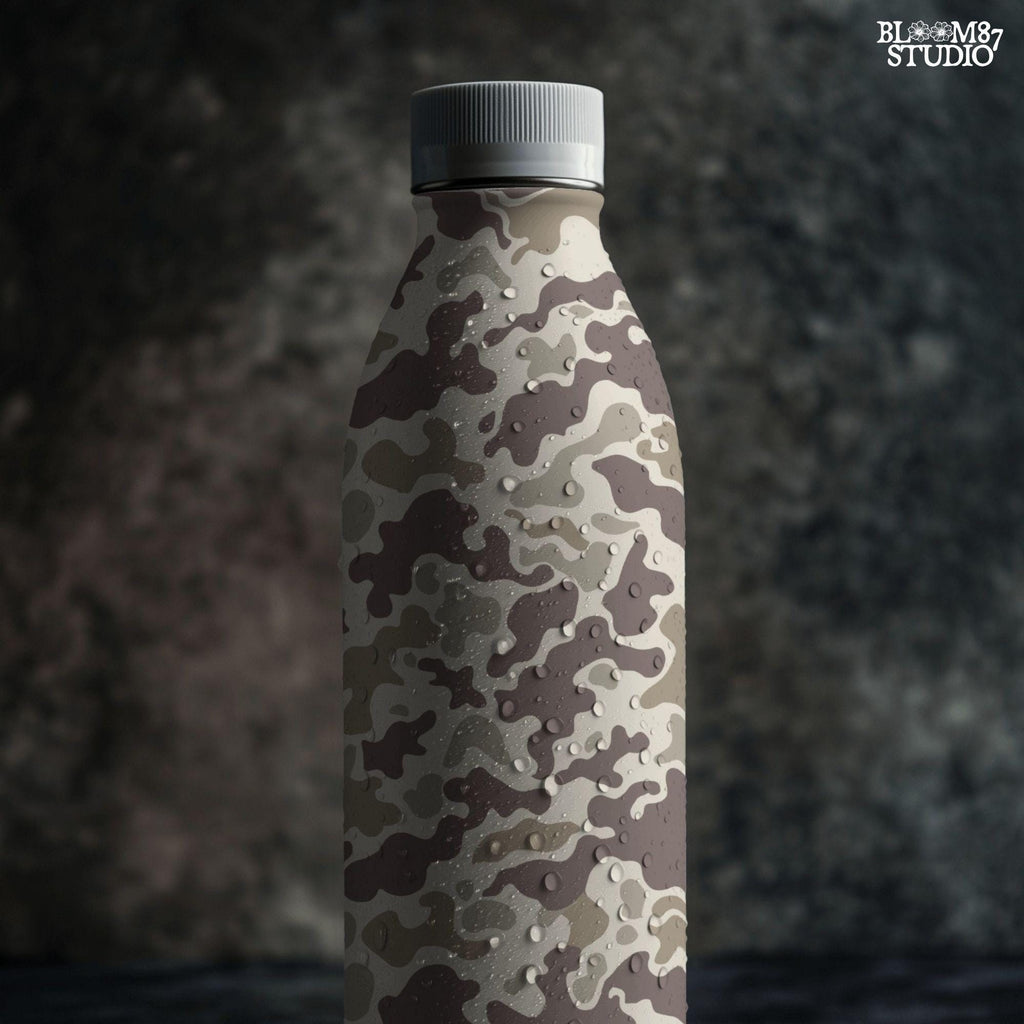 Seamless desert camouflage pattern in tan, beige, and brown tones – military style background for sublimation or digital use.