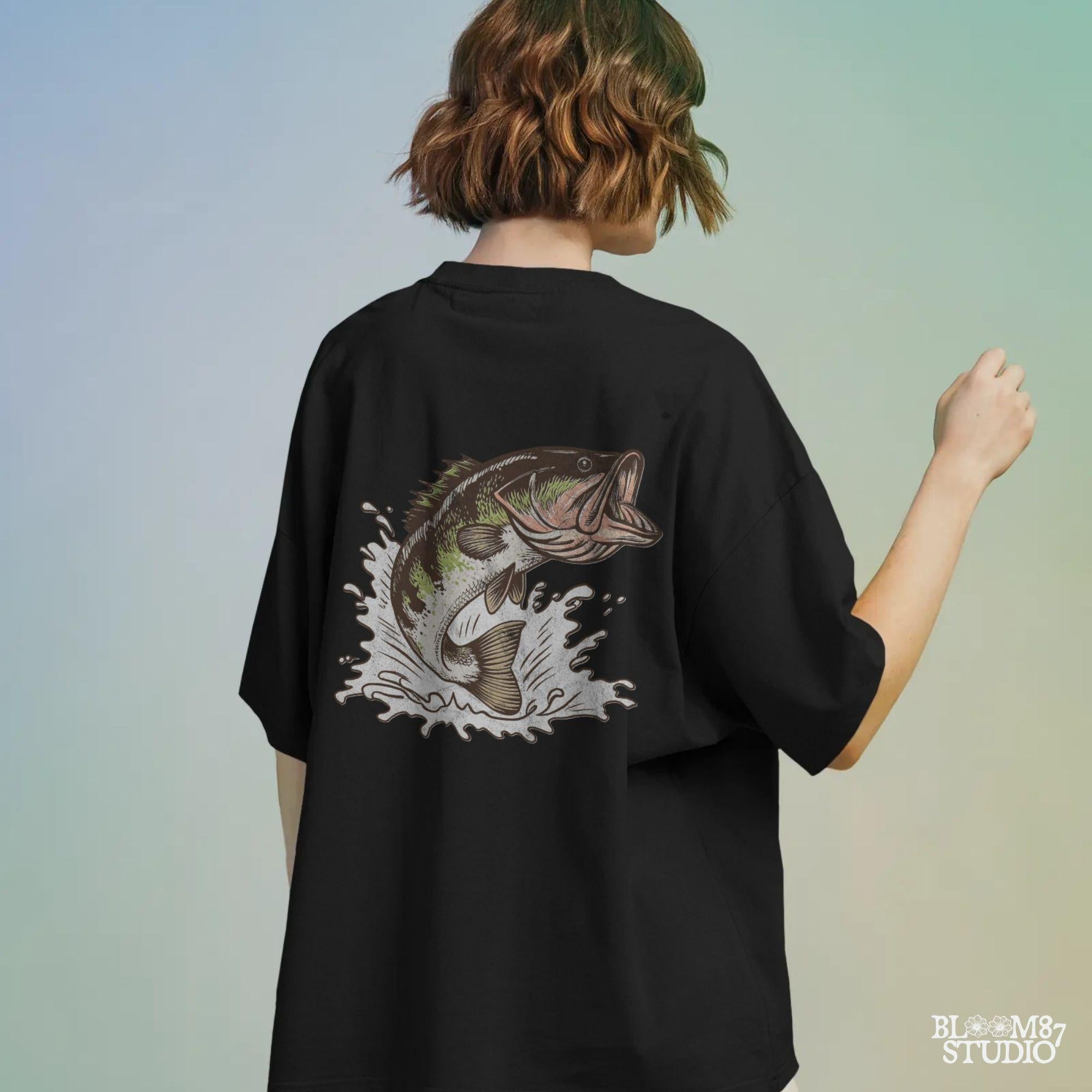Jumping Bass PNG | Fishing Sublimation Design | Lake Life Outdoors PNG for Shirts, Mugs, Tumblers | Fisherman Gift | Catch of the Day PNG