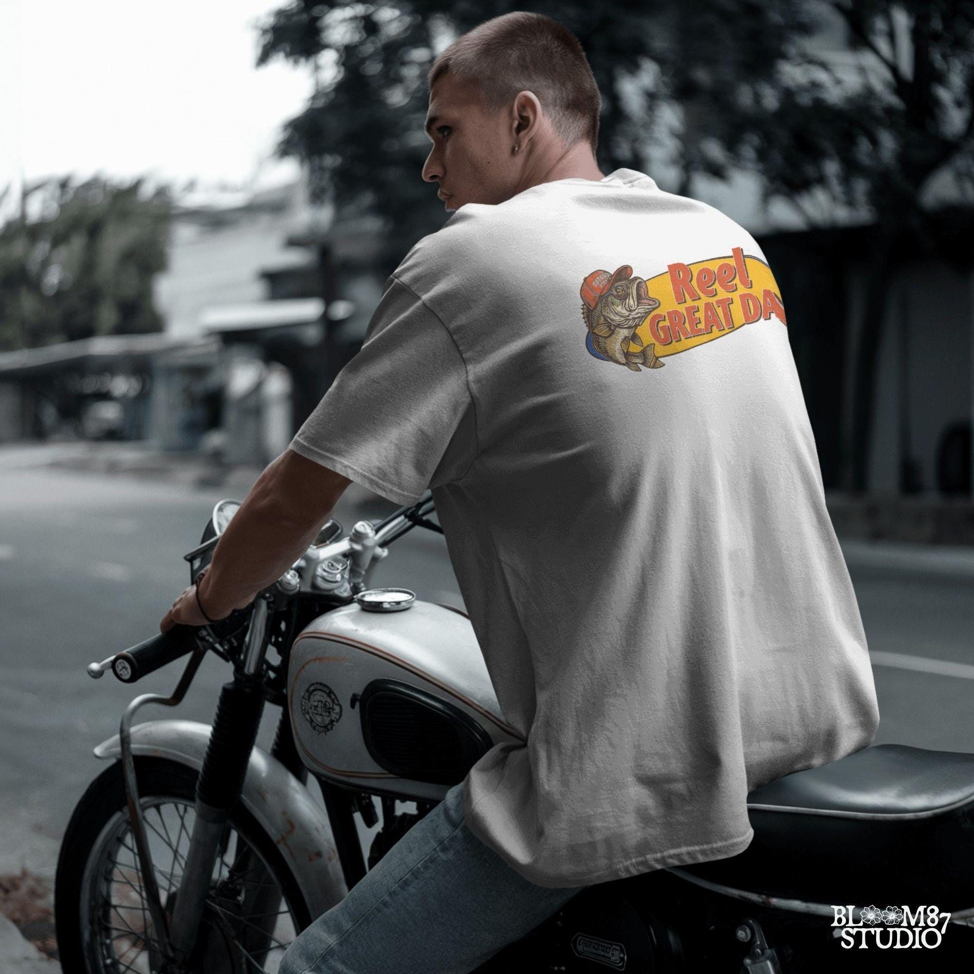 Funny fishing design with bass fish and “Reel Great Dad” text – vintage-style PNG for Father’s Day sublimation gift.