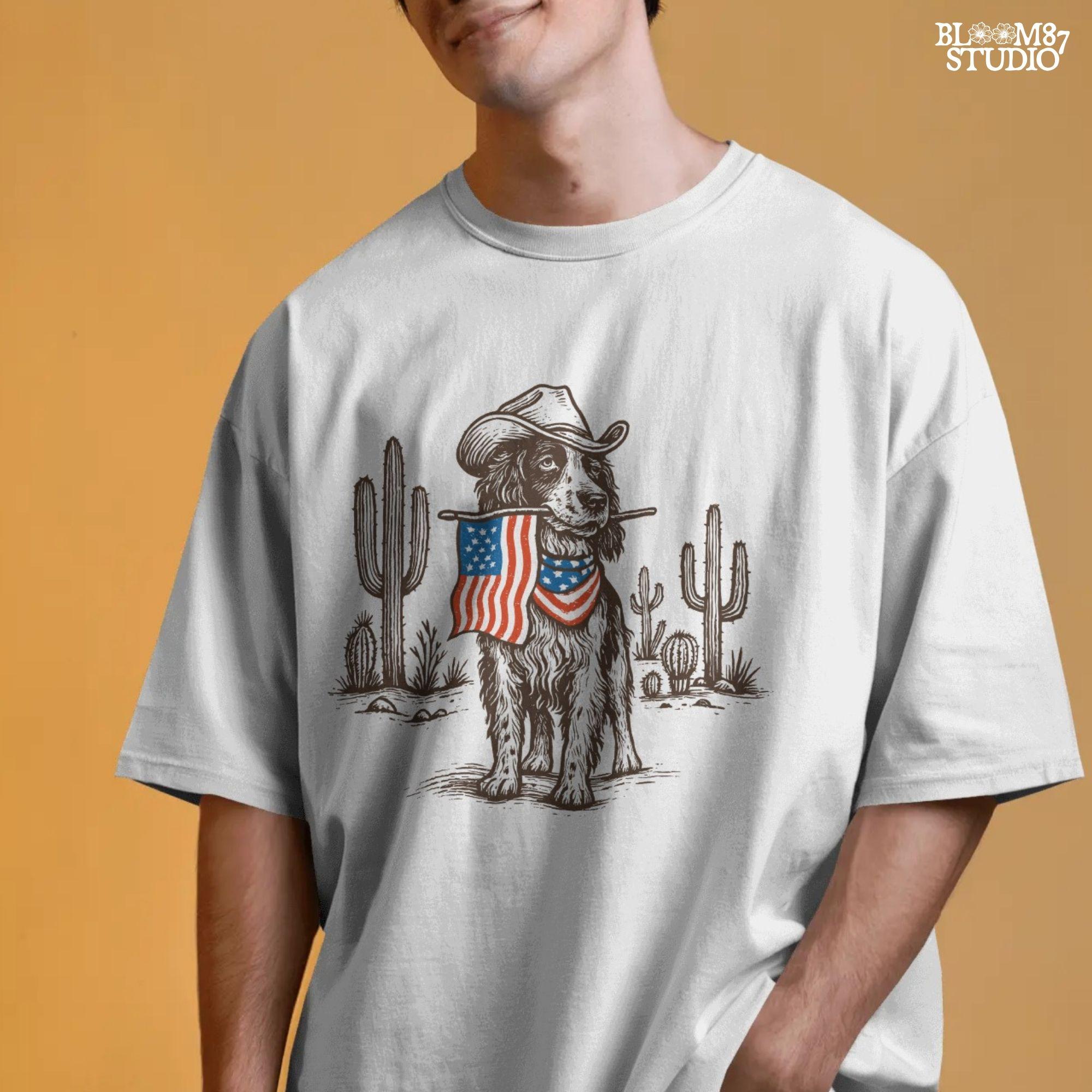 American Pride Pooch - Patriotic PNG for Memorial & Independence Day, Western Sublimations, Cowboy png, Designs Downloads, Shirt Design