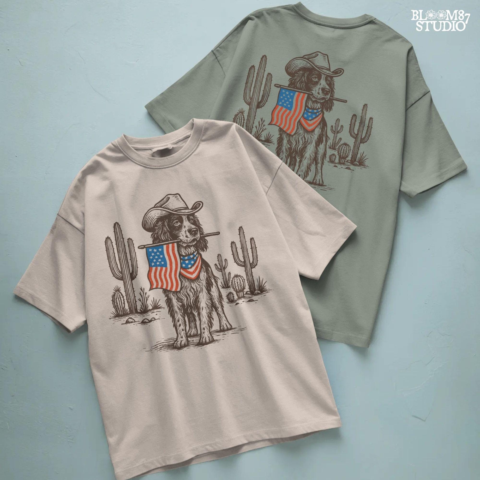 American Pride Pooch - Patriotic PNG for Memorial & Independence Day, Western Sublimations, Cowboy png, Designs Downloads, Shirt Design