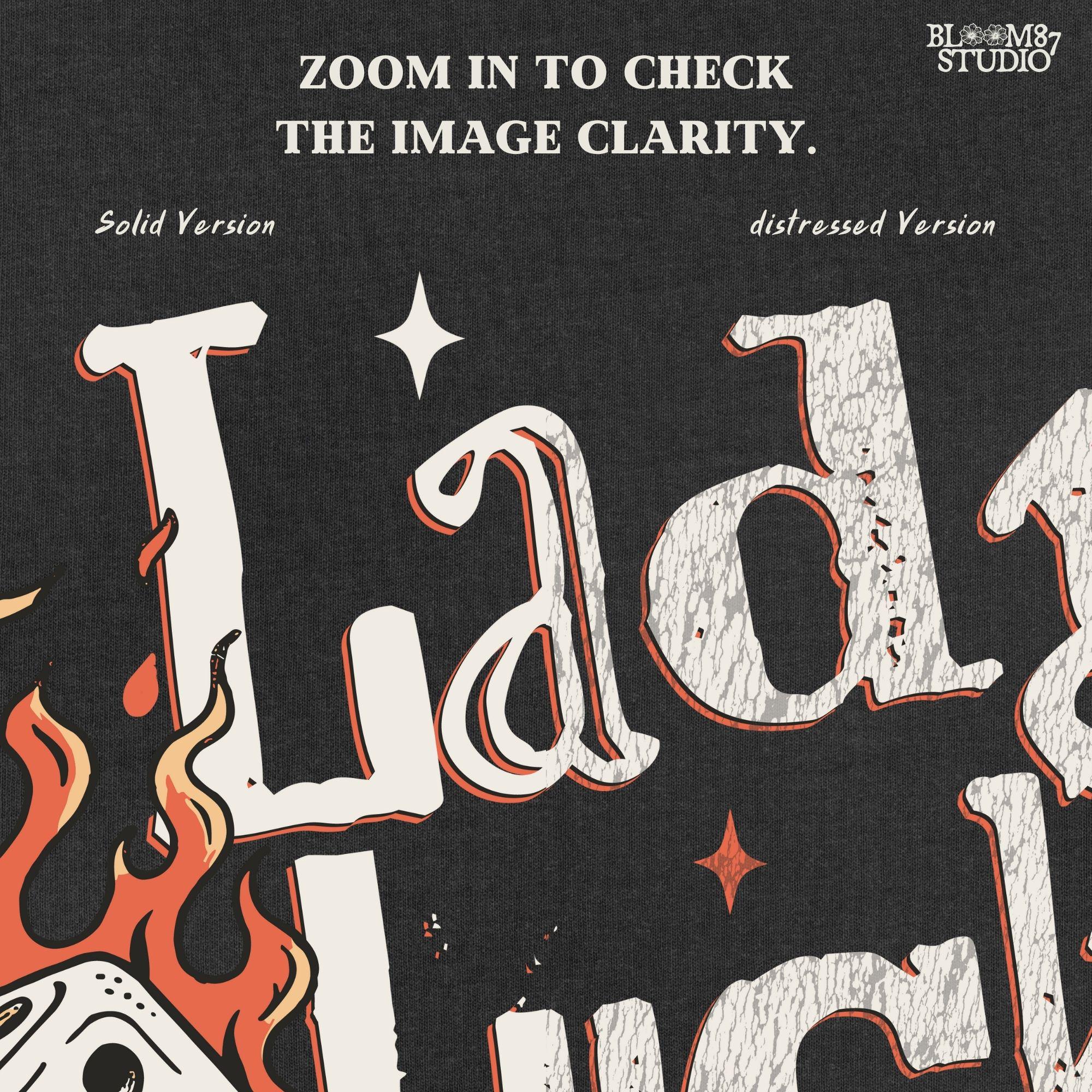 Lady Luck Casino PNG | Vintage Gambling Png | Retro Vegas Dice Design | Trendy Women Png| Rockabilly Sublimation for T-Shirts & Casino Decor