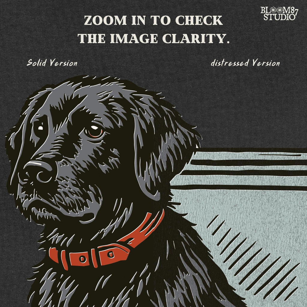 Illustration of a black Labrador retriever sitting in a red, white, and blue camo cooler with a “USA” label, designed for patriotic dog-themed sublimation.