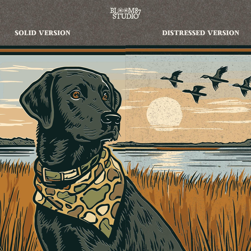 Local Boy Duck Hunting Dog PNG, Black Lab Marsh Sunset Sublimation, Camo Bandana Hunting Dog PNG, Southern Outdoor Dog PNG,Waterfowl Dog Png