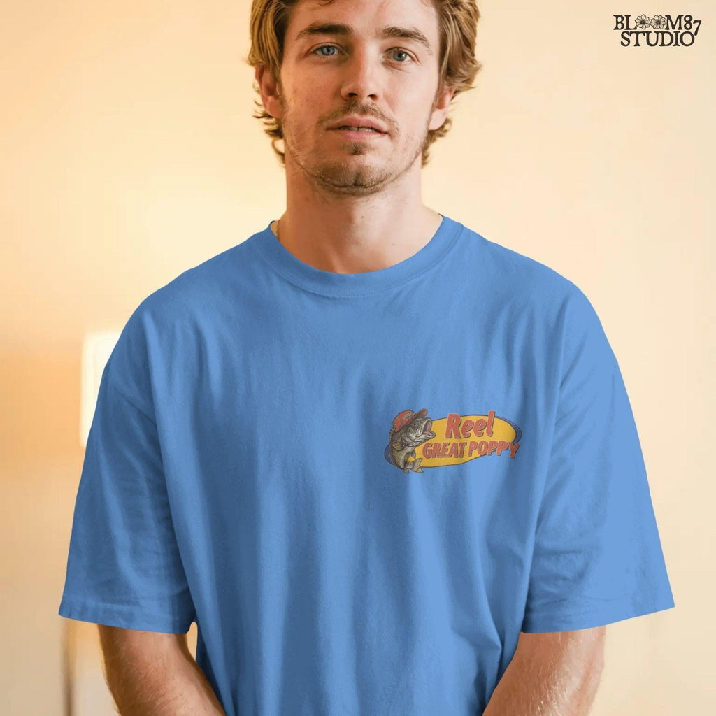 Reel Great Poppy PNG Funny Fishing Grandpa Sublimation,Vintage Bass Fish PNG for Father’s Day Gift,Outdoor Sports Dad PNG for Father’s Day