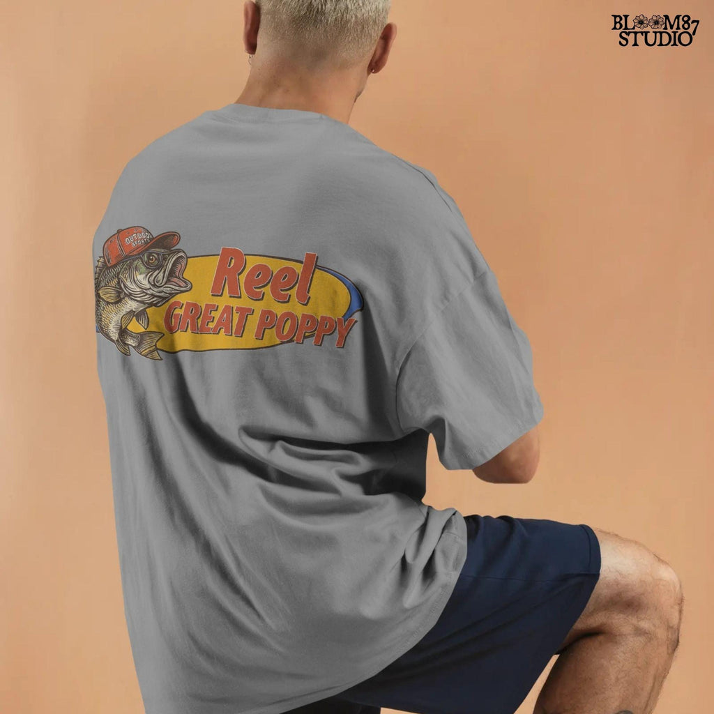 Reel Great Poppy PNG Funny Fishing Grandpa Sublimation,Vintage Bass Fish PNG for Father’s Day Gift,Outdoor Sports Dad PNG for Father’s Day