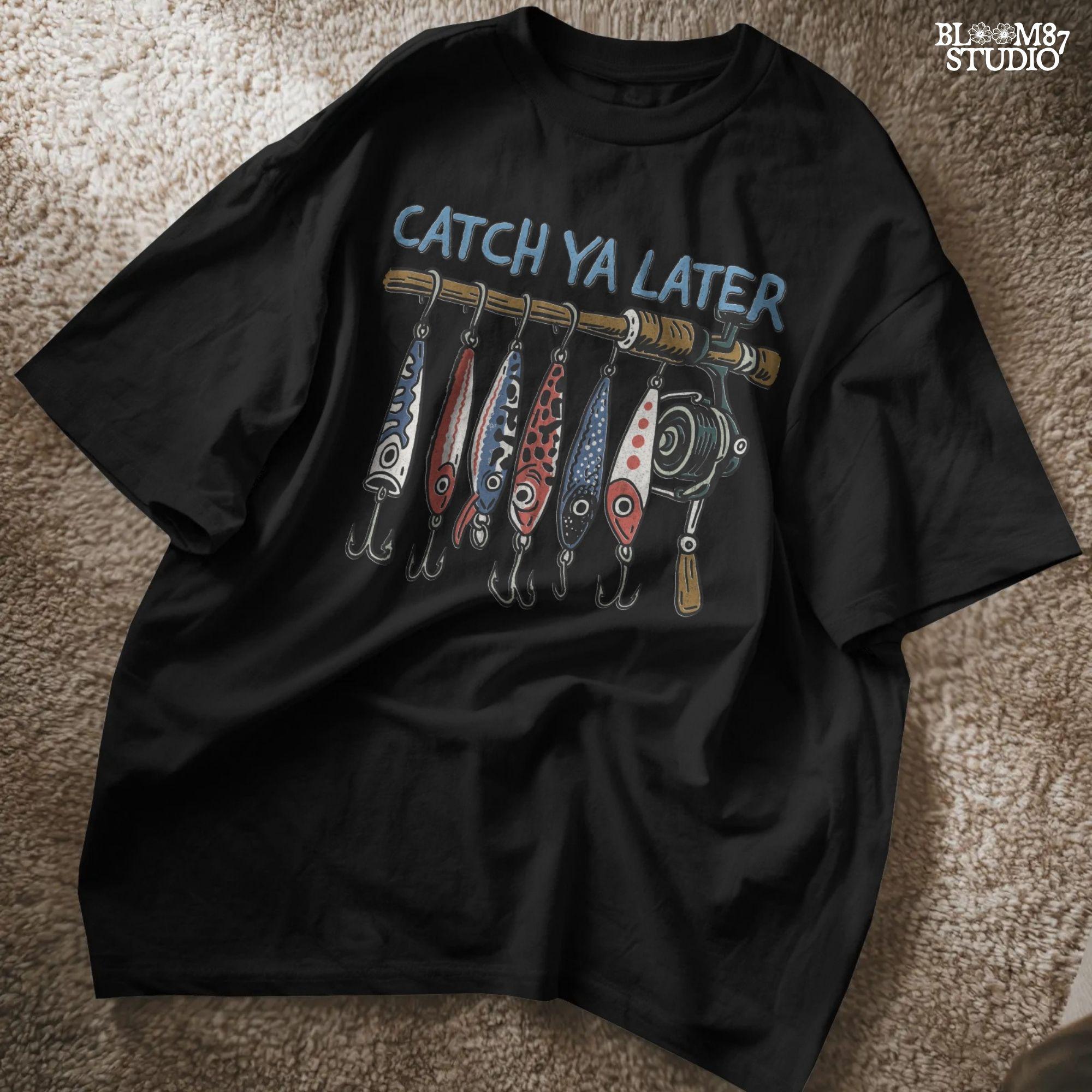 Catch Ya Later Fishing PNG – Patriotic Lure Clipart for Sublimation, Funny Red White Blue Design, Outdoor Summer Fisherman PNG for Dad Shirt