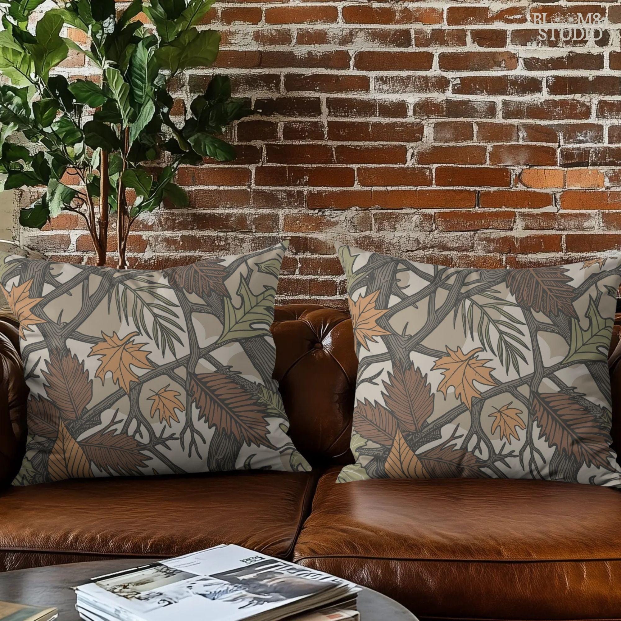 Seamless camouflage PNG pattern with autumn leaves, tree branches, and earthy tones of orange, brown, and green for fall sublimation use.