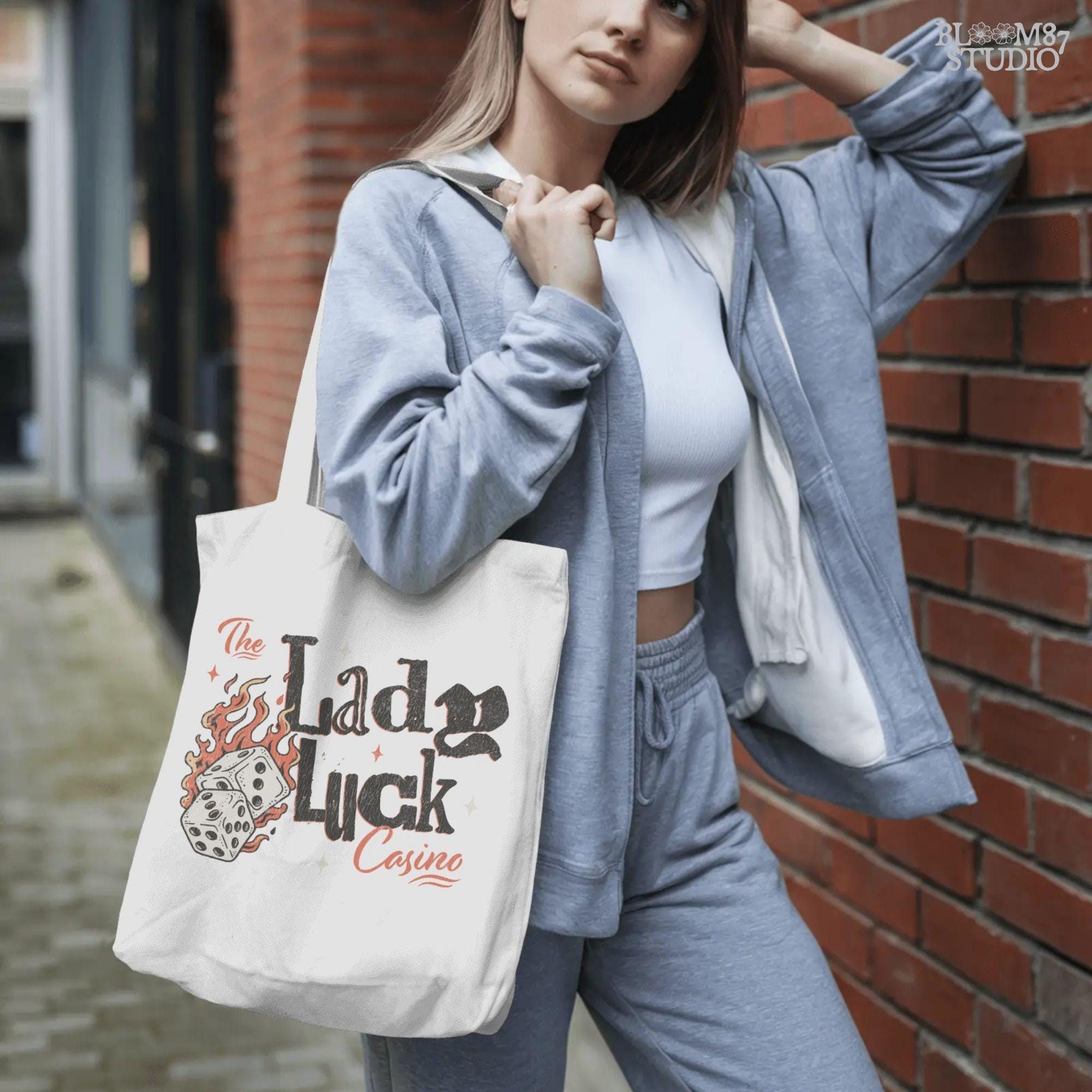 Lady Luck Casino PNG | Vintage Gambling Png | Retro Vegas Dice Design | Trendy Women Png| Rockabilly Sublimation for T-Shirts & Casino Decor