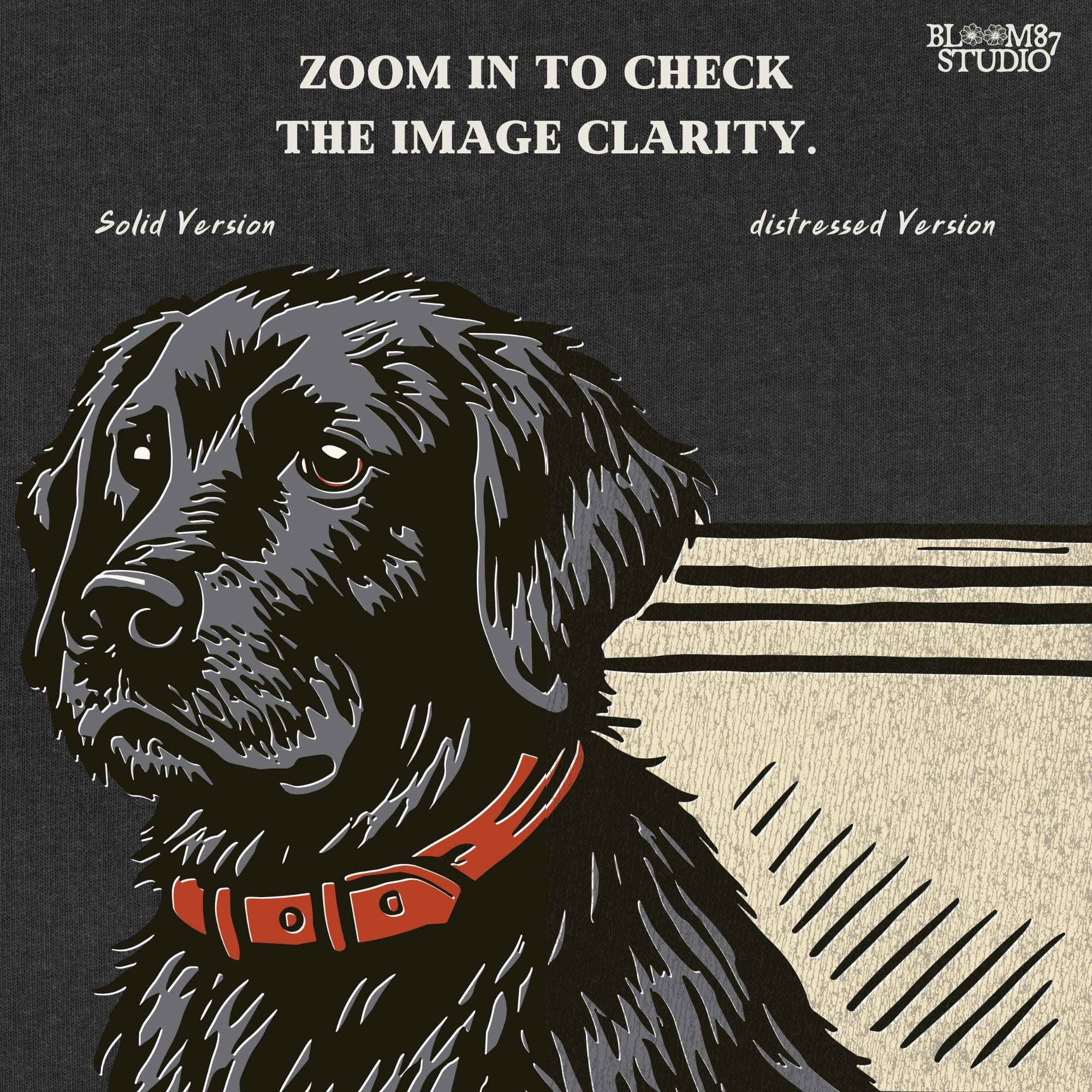 Hand-drawn black Labrador retriever sitting in a camouflage cooler labeled “USA,” designed for sublimation and hunting-themed merchandise.