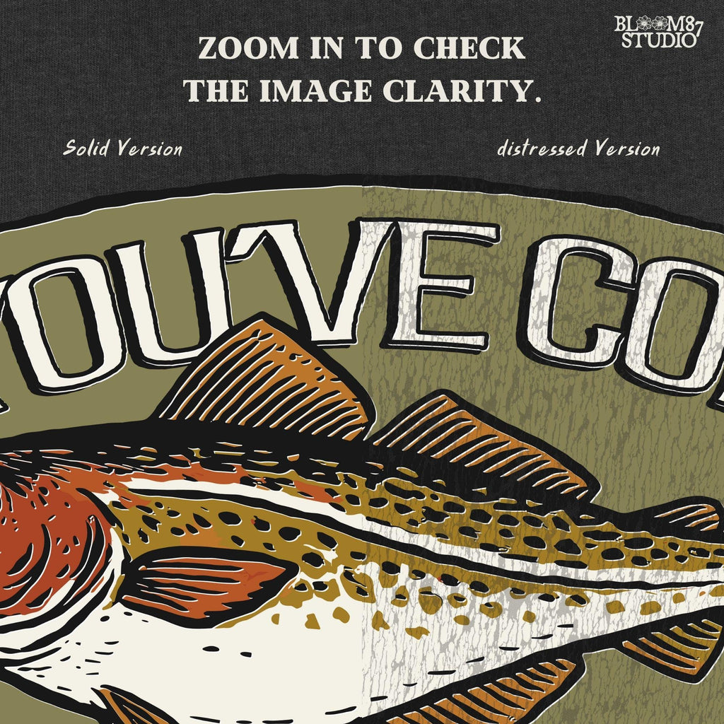 Hand-drawn Atlantic cod with the pun text “You’ve Cod to Be Kidding Me,” designed for funny fishing sublimation and dad joke gifts.