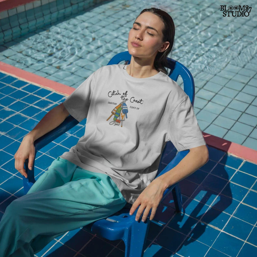 Colorful hand-drawn sublimation PNG of coastal lobster fishing buoys with rope, perfect for beach house crafts, nautical decor, or summer apparel.