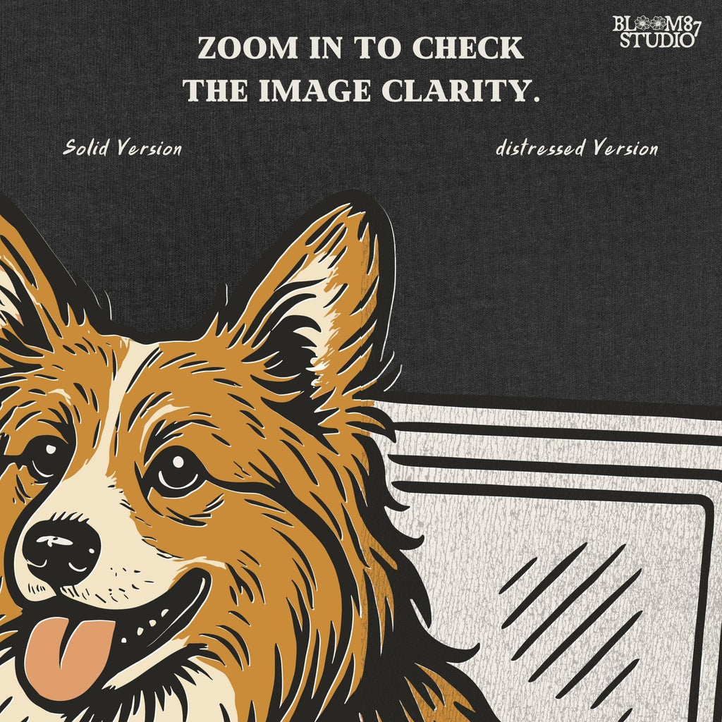 Corgi sitting inside a cow print cooler labeled “USA”, rustic cartoon-style digital PNG for patriotic pet sublimation and country-themed designs