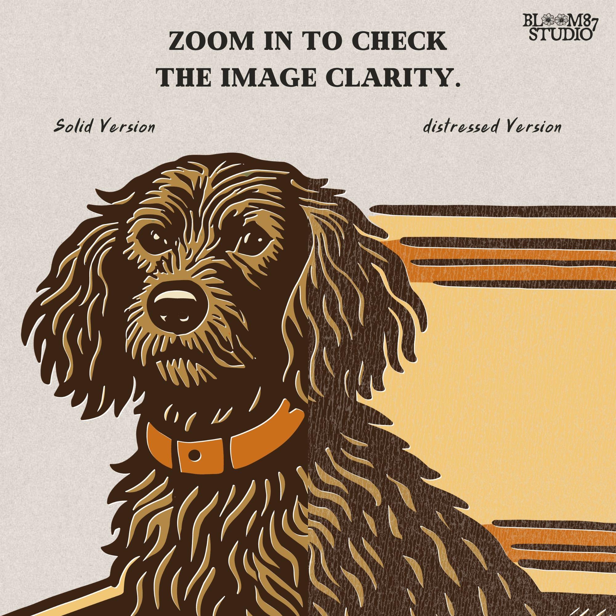 Halloween-themed PNG of a fluffy dog sitting inside a pumpkin-faced camouflage cooler, with jack-o’-lantern pumpkins next to it.