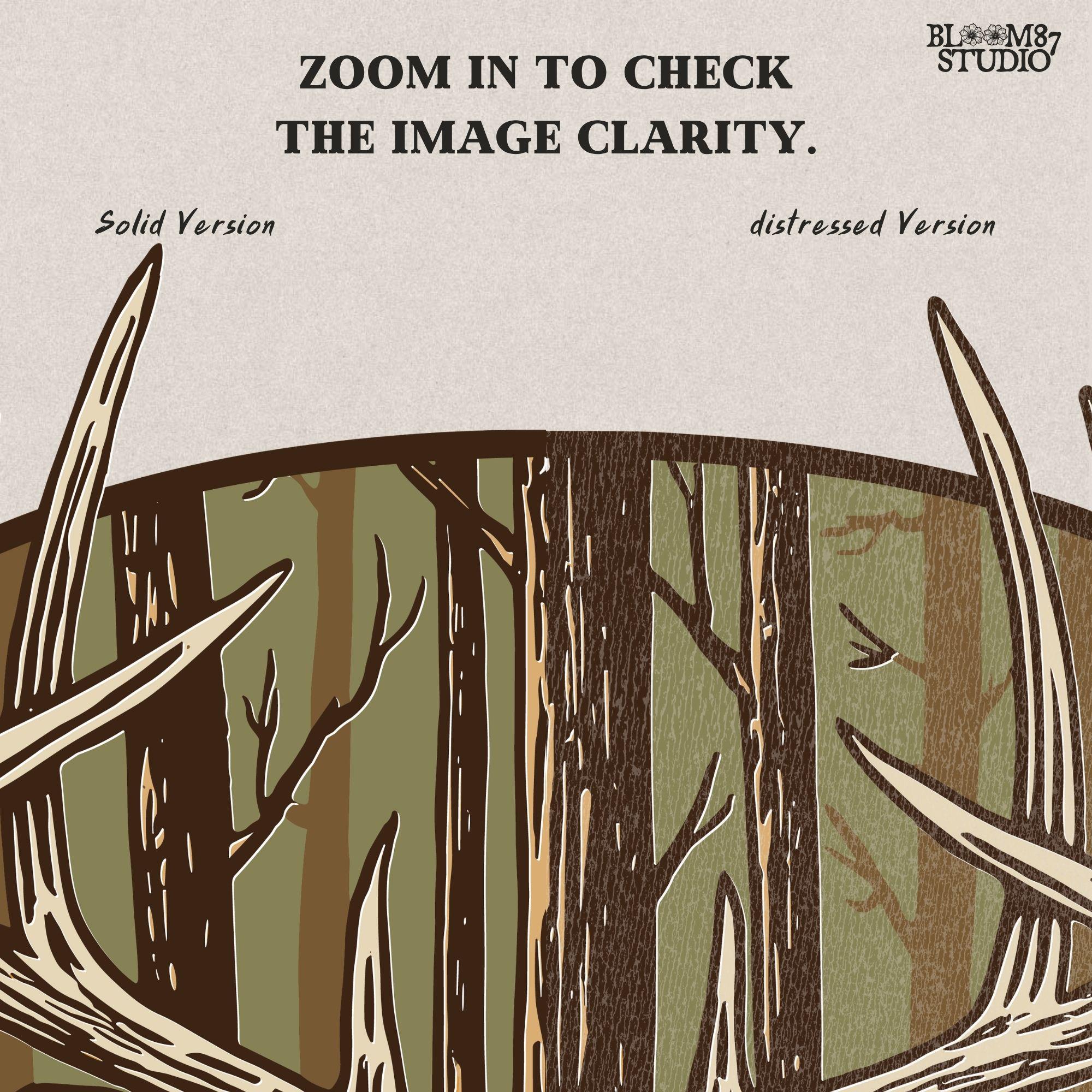 Illustration of a large whitetail buck with full antlers standing in a golden woodland forest, designed for hunting-themed sublimation projects.