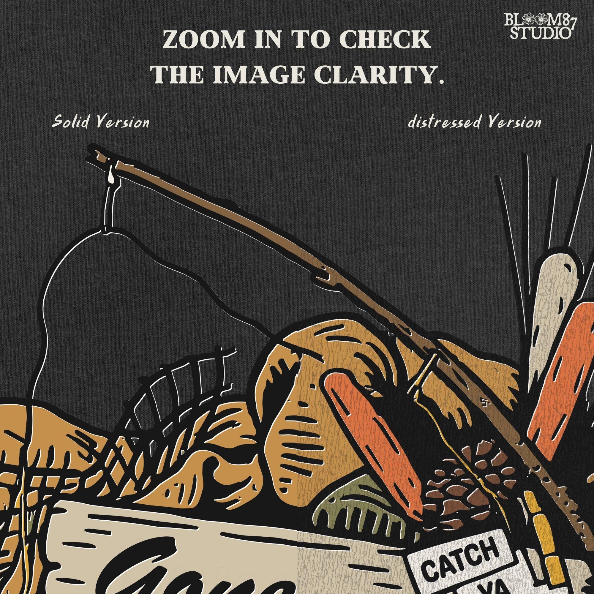 Rustic “Gone Fishing” wreath PNG design featuring bobber, fishing gear, reeds, yellow fish, and a wooden sign, perfect for sublimation on shirts and decor.