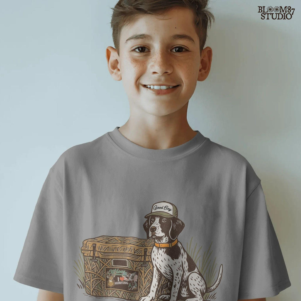 Pointer Hunting Dog PNG, Good Boy with Camo Cooler Sublimation, Duck Dog Clipart, Outdoor Camo Gear Graphic, Camping & Fishing Designs PNG