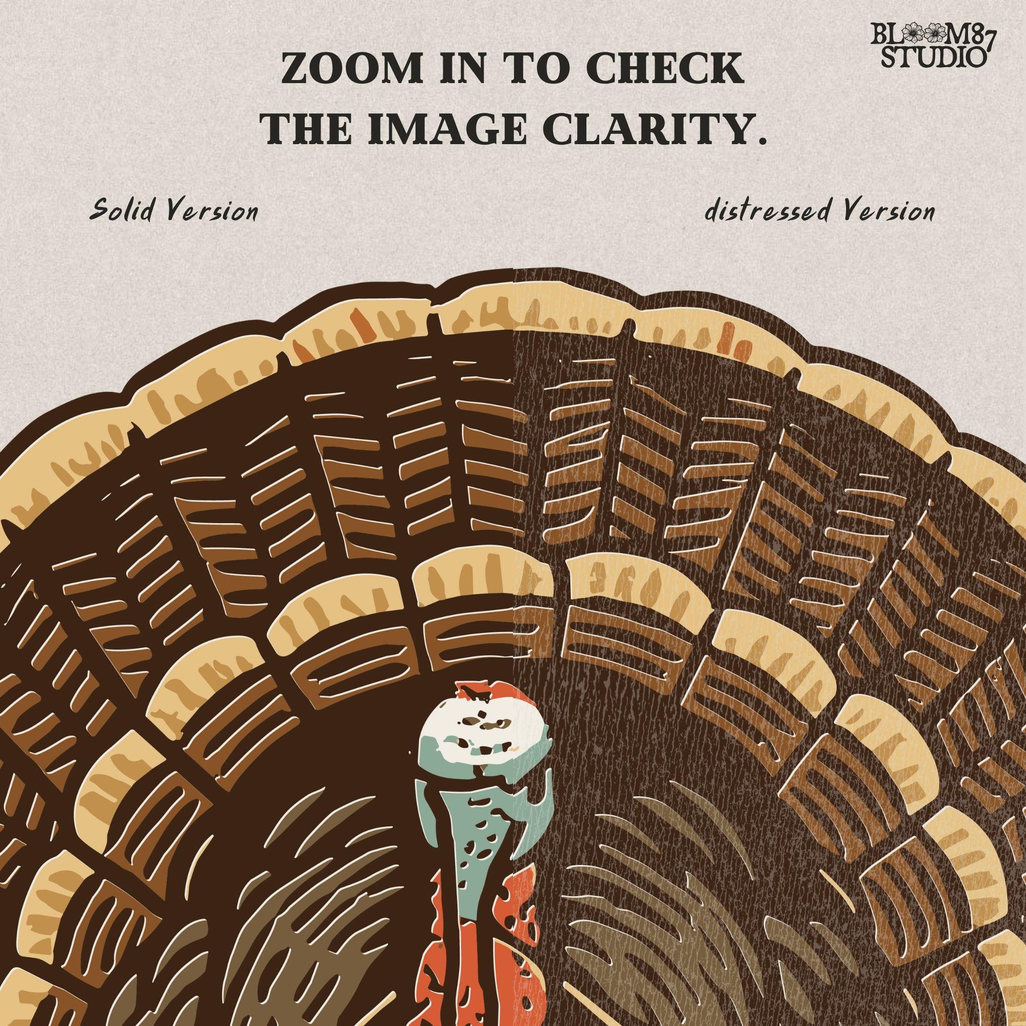 Retro-style Thanksgiving turkey standing upright holding a blank wooden sign, designed for editable sublimation or customizable fall craft projects.