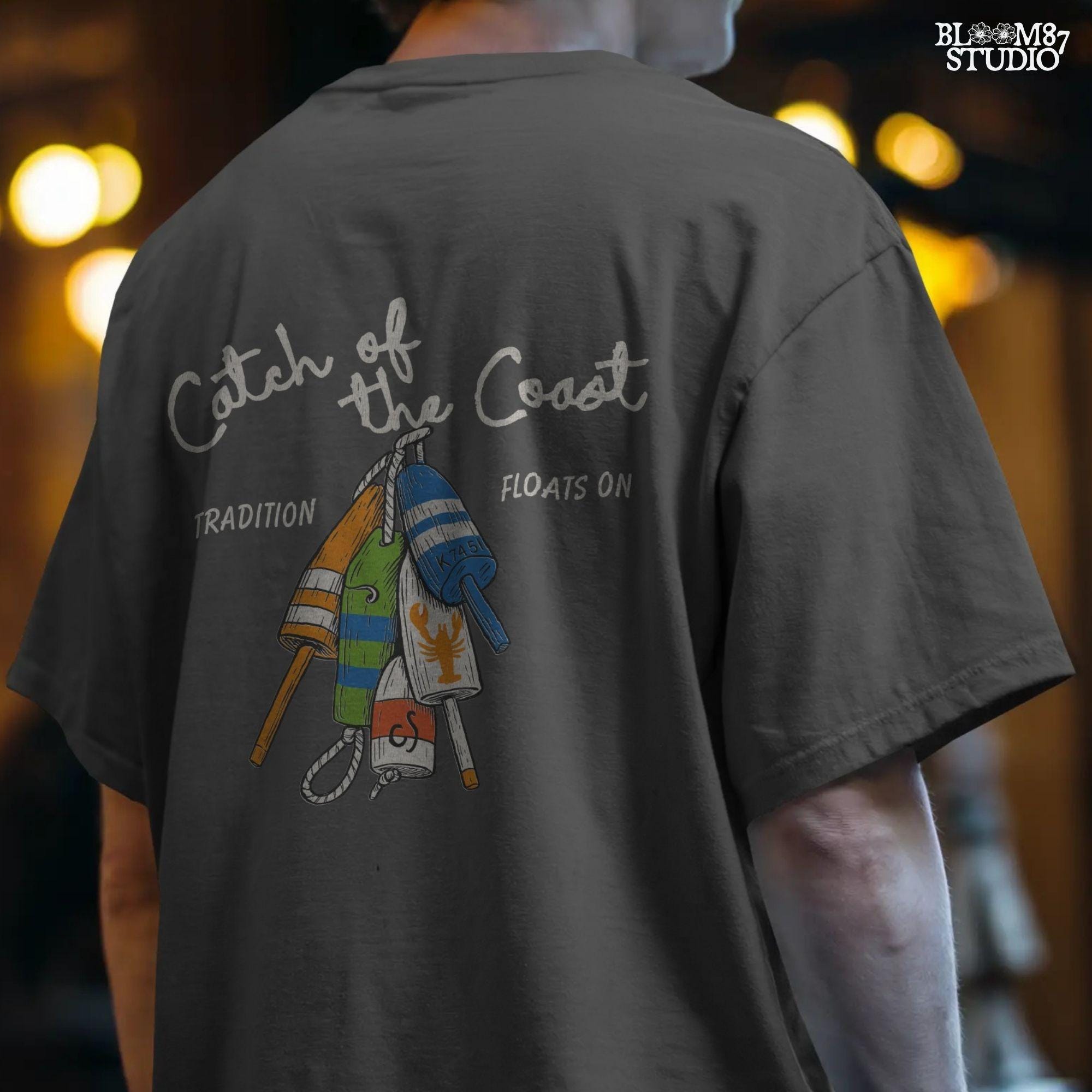 Colorful hand-drawn sublimation PNG of coastal lobster fishing buoys with rope, perfect for beach house crafts, nautical decor, or summer apparel.