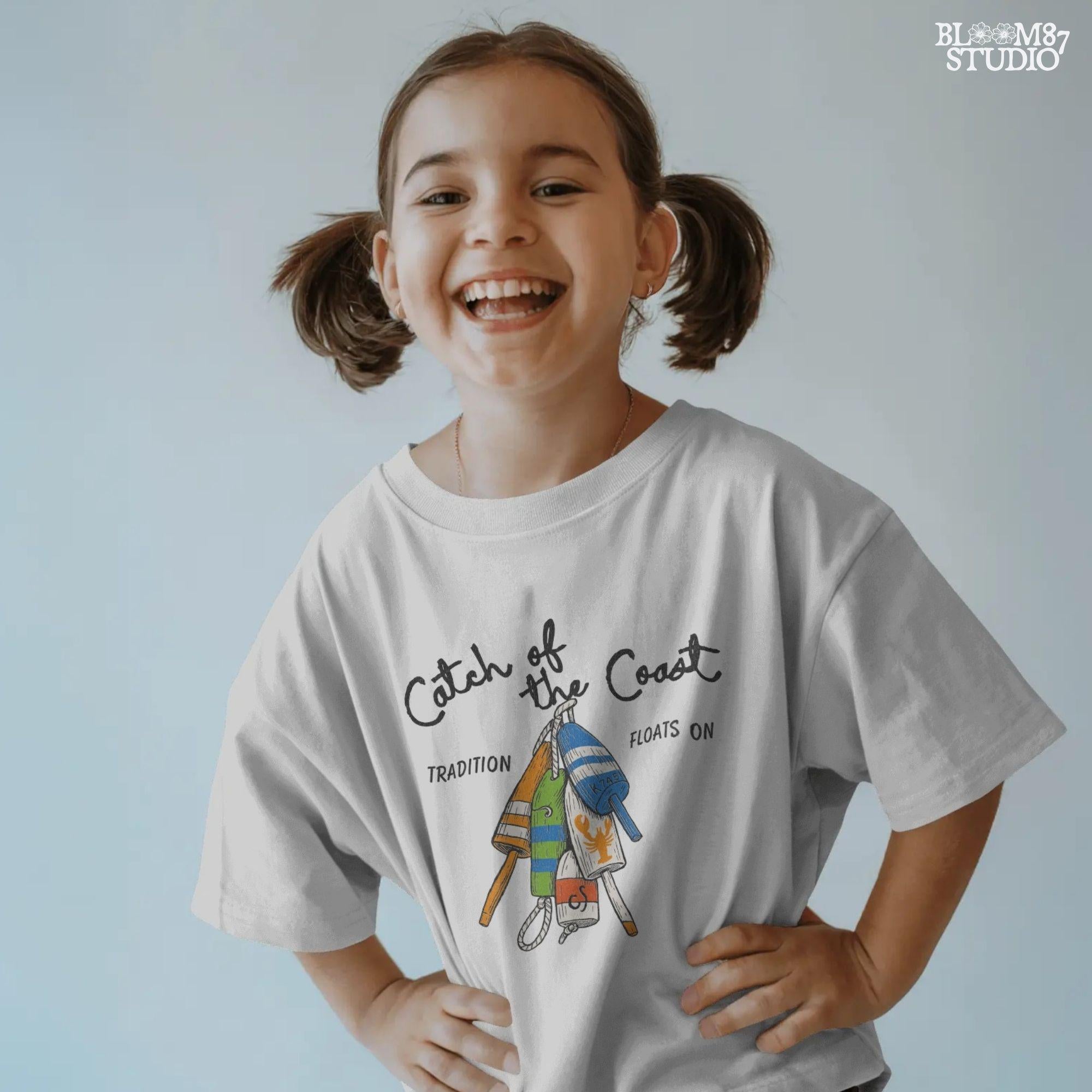 Colorful hand-drawn sublimation PNG of coastal lobster fishing buoys with rope, perfect for beach house crafts, nautical decor, or summer apparel.