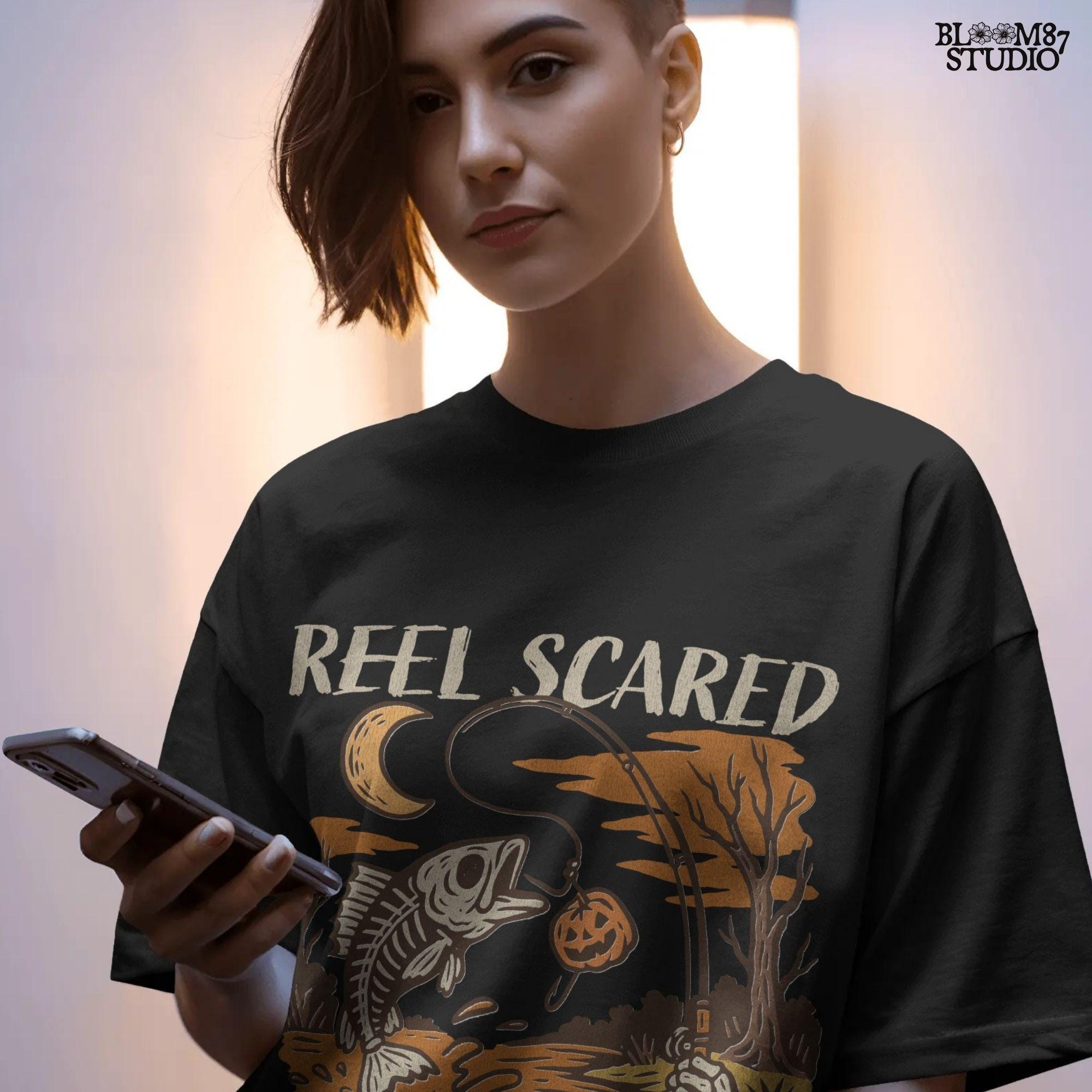 Funny sublimation PNG of a turkey surrounded by jack-o’-lanterns, bats, and a spooky full moon, perfect for Halloween and Thanksgiving crafts