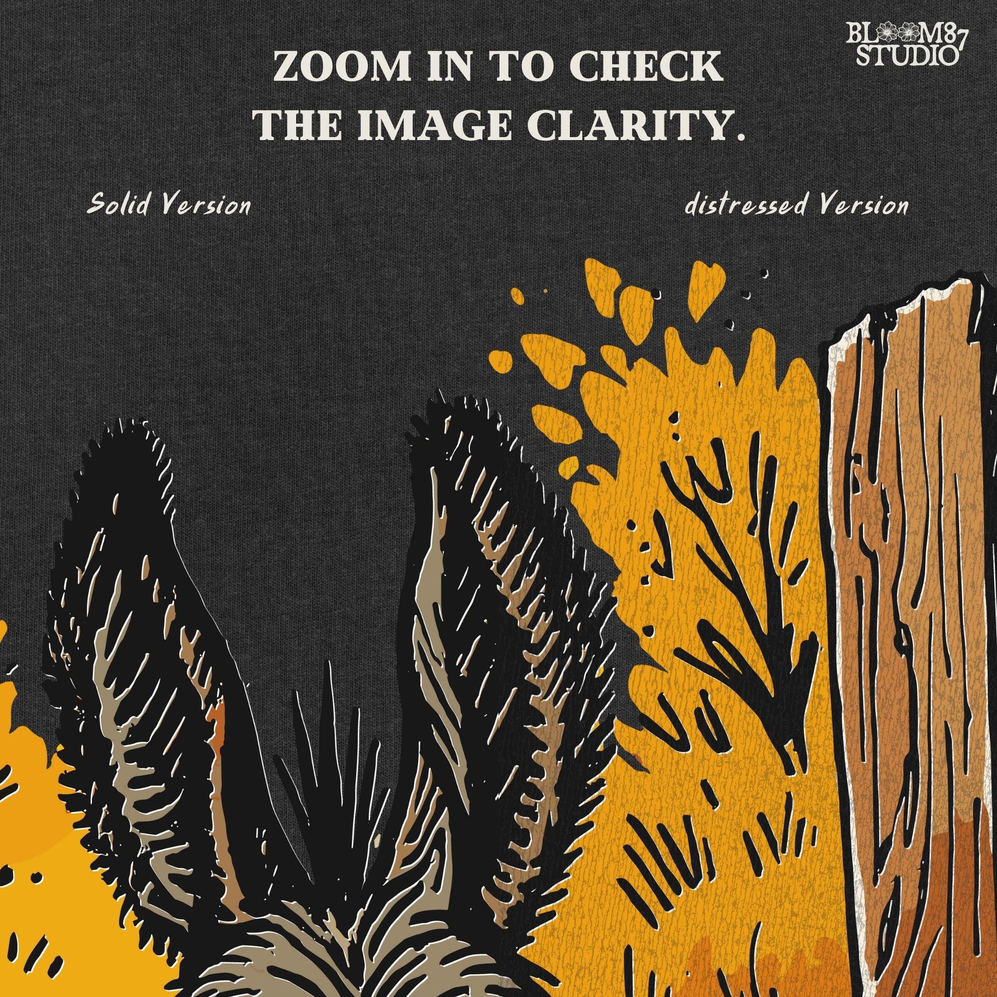 Vintage-style donkey looking through a rustic wooden fence with golden fall foliage in the background, perfect for sublimation crafts