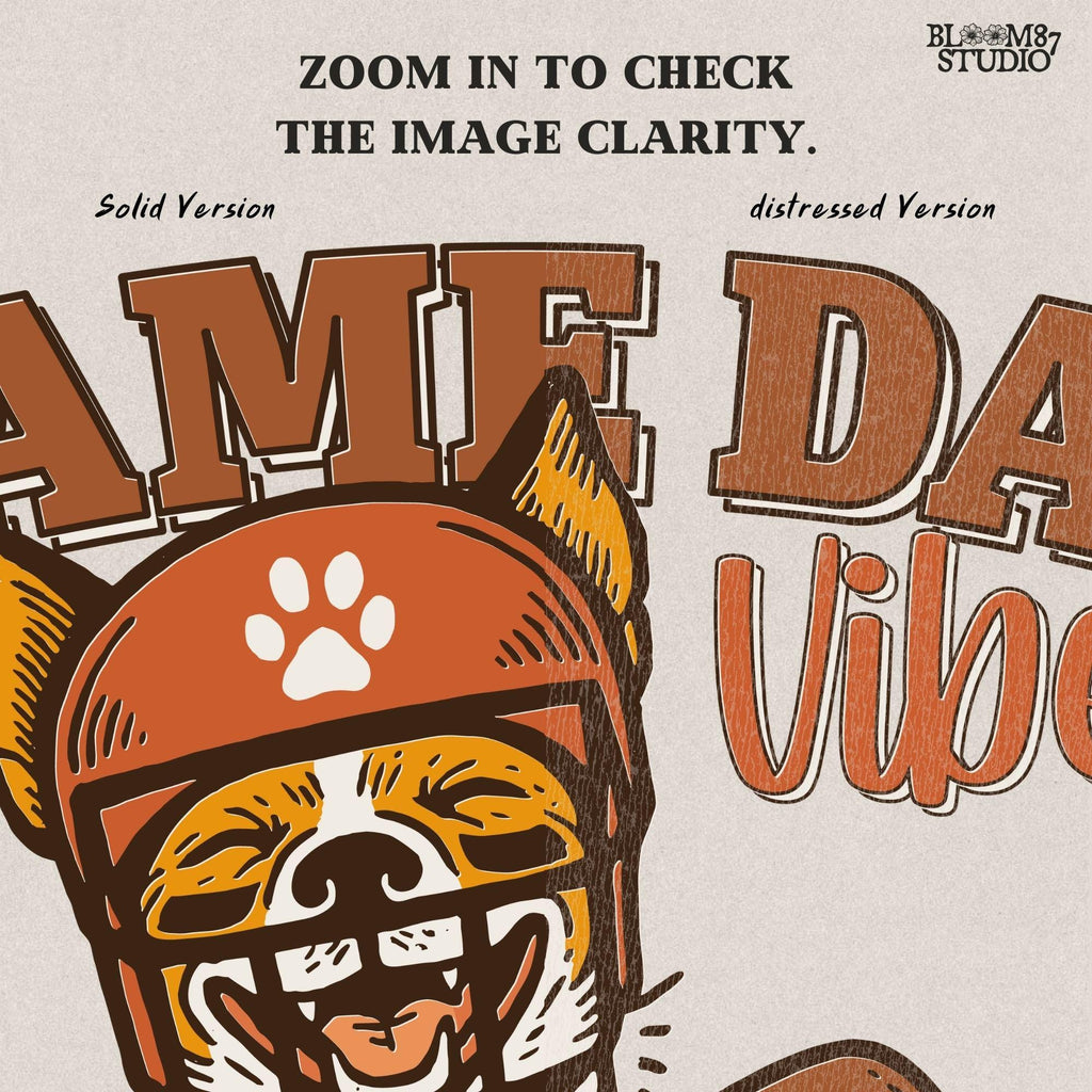 Cartoon Jack Russell Terrier wearing a football helmet holding a ball with the text “Game Day Vibes” – sublimation PNG for sports fans and pet lovers