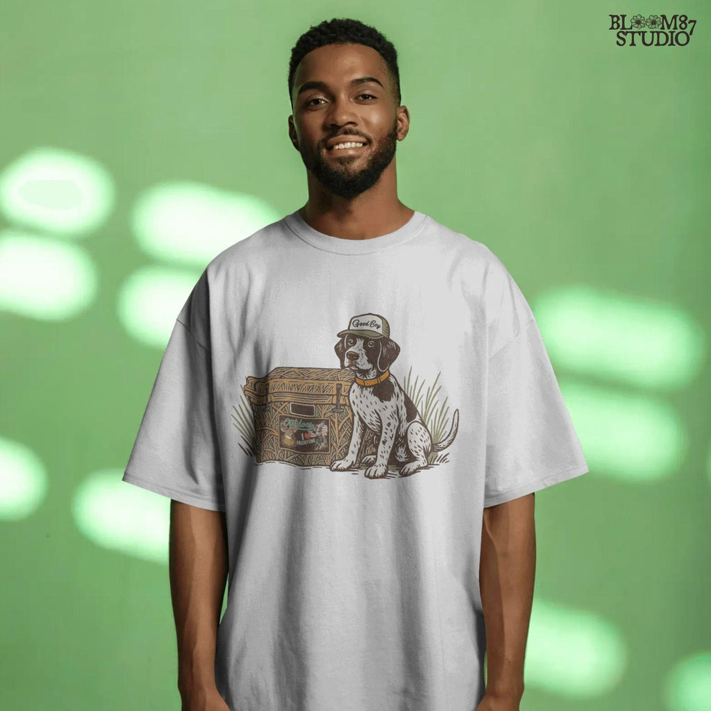 Pointer Hunting Dog PNG, Good Boy with Camo Cooler Sublimation, Duck Dog Clipart, Outdoor Camo Gear Graphic, Camping & Fishing Designs PNG