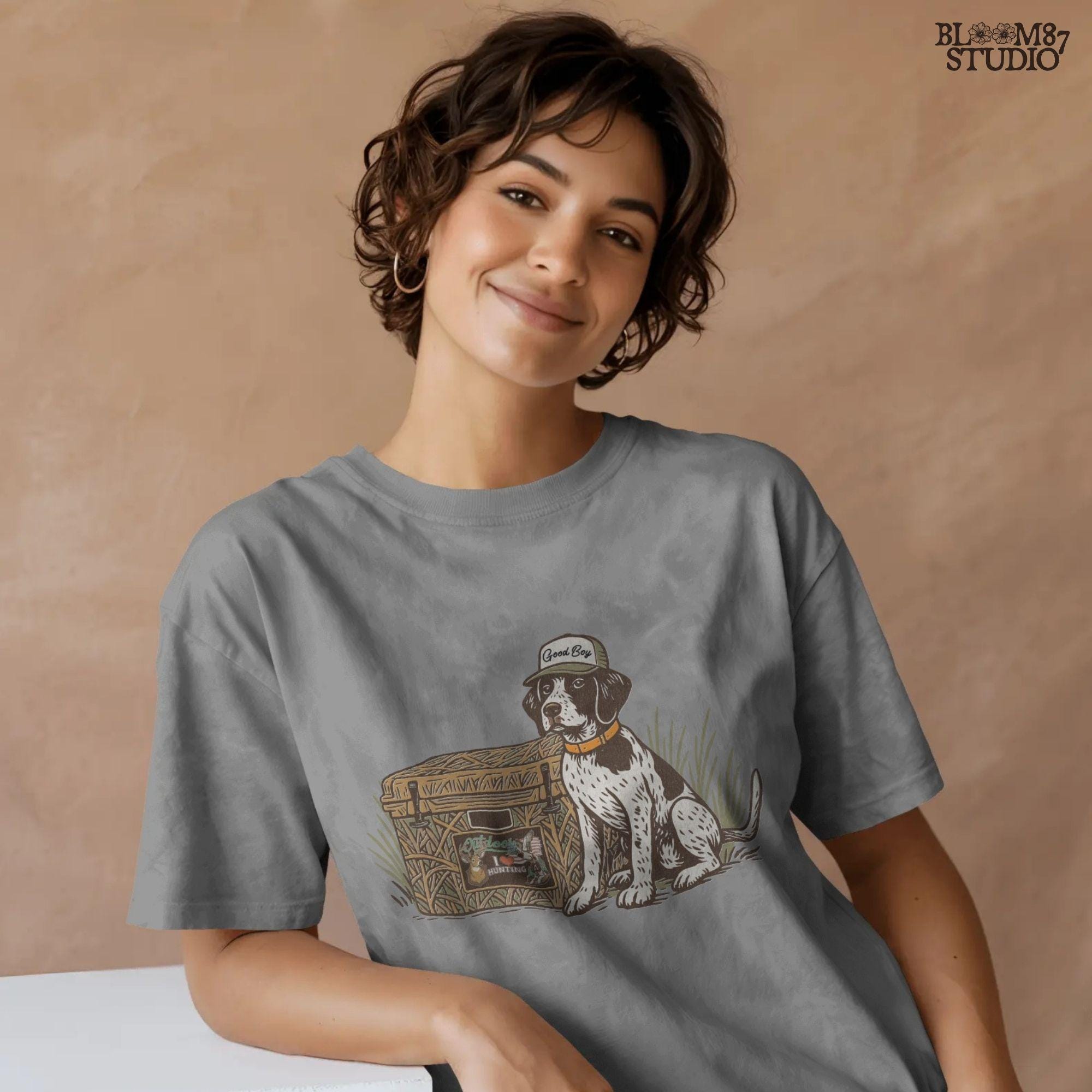 Pointer Hunting Dog PNG, Good Boy with Camo Cooler Sublimation, Duck Dog Clipart, Outdoor Camo Gear Graphic, Camping & Fishing Designs PNG