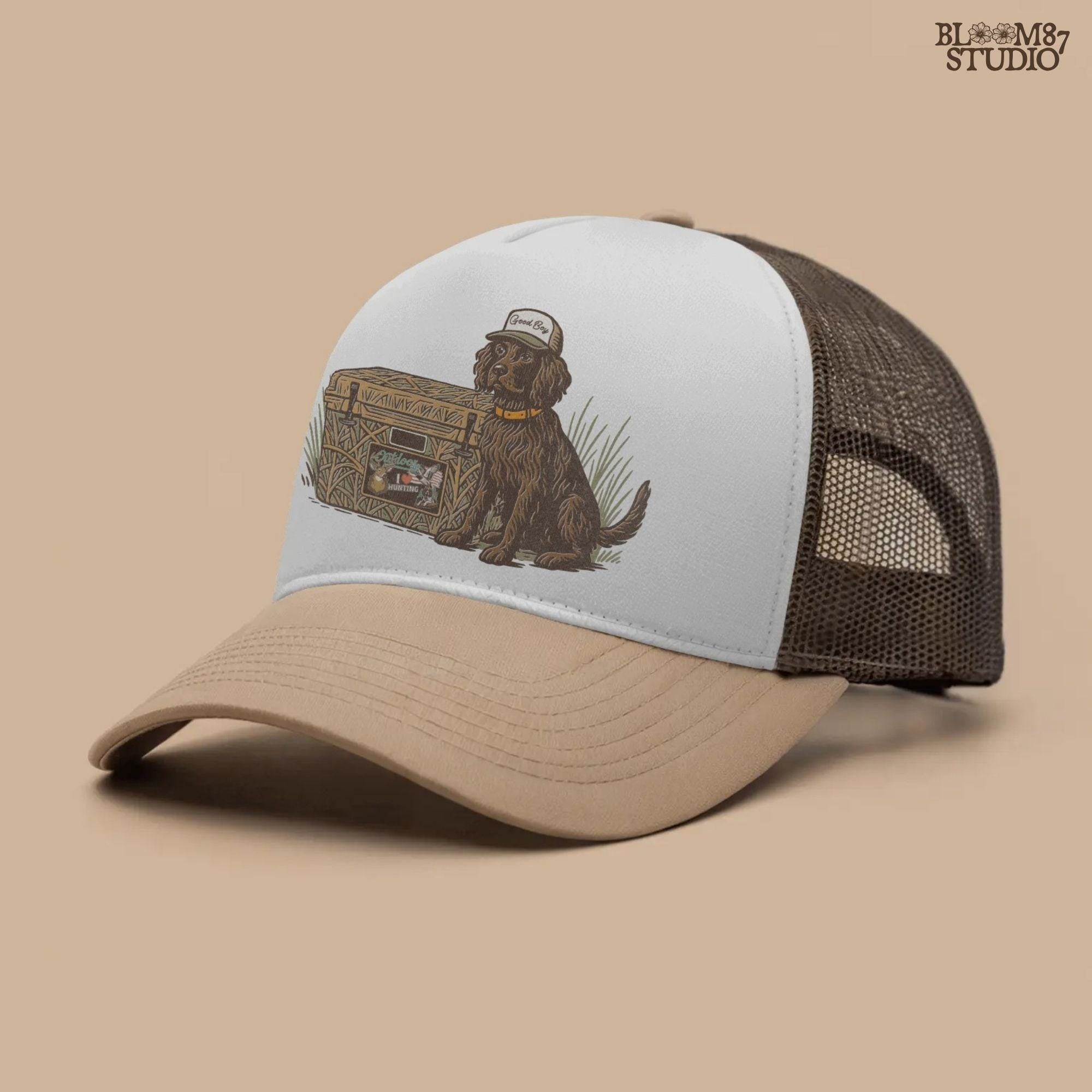 Boykin Spaniel Hunting Dog PNG | Camo Cooler Sublimation Design | Southern Outdoor Dog Clipart for Camping & Fishing Tumbler, Shirt, Mug