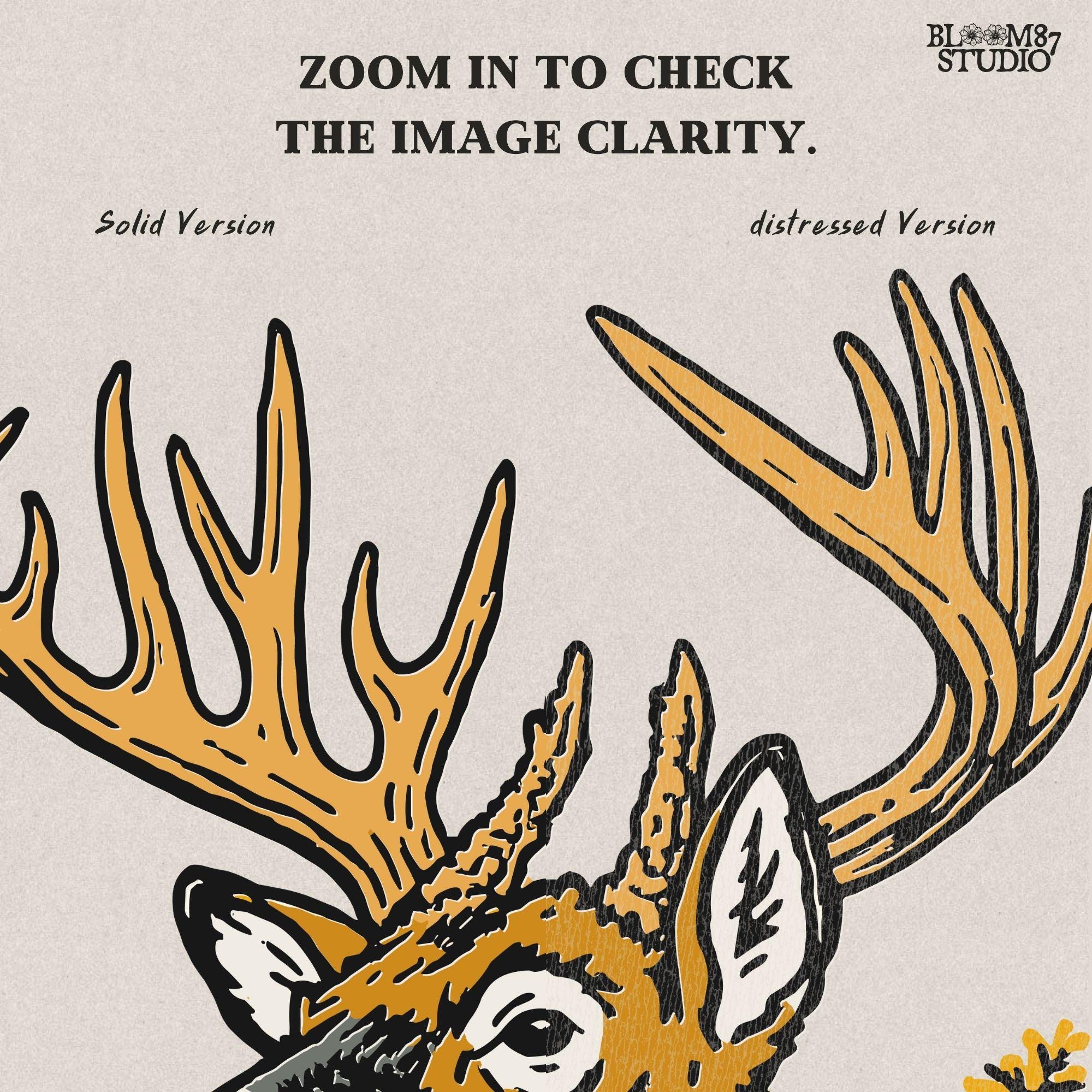 Whitetail buck with large antlers surrounded by goldenrod flowers, hunting season wildlife PNG sublimation design