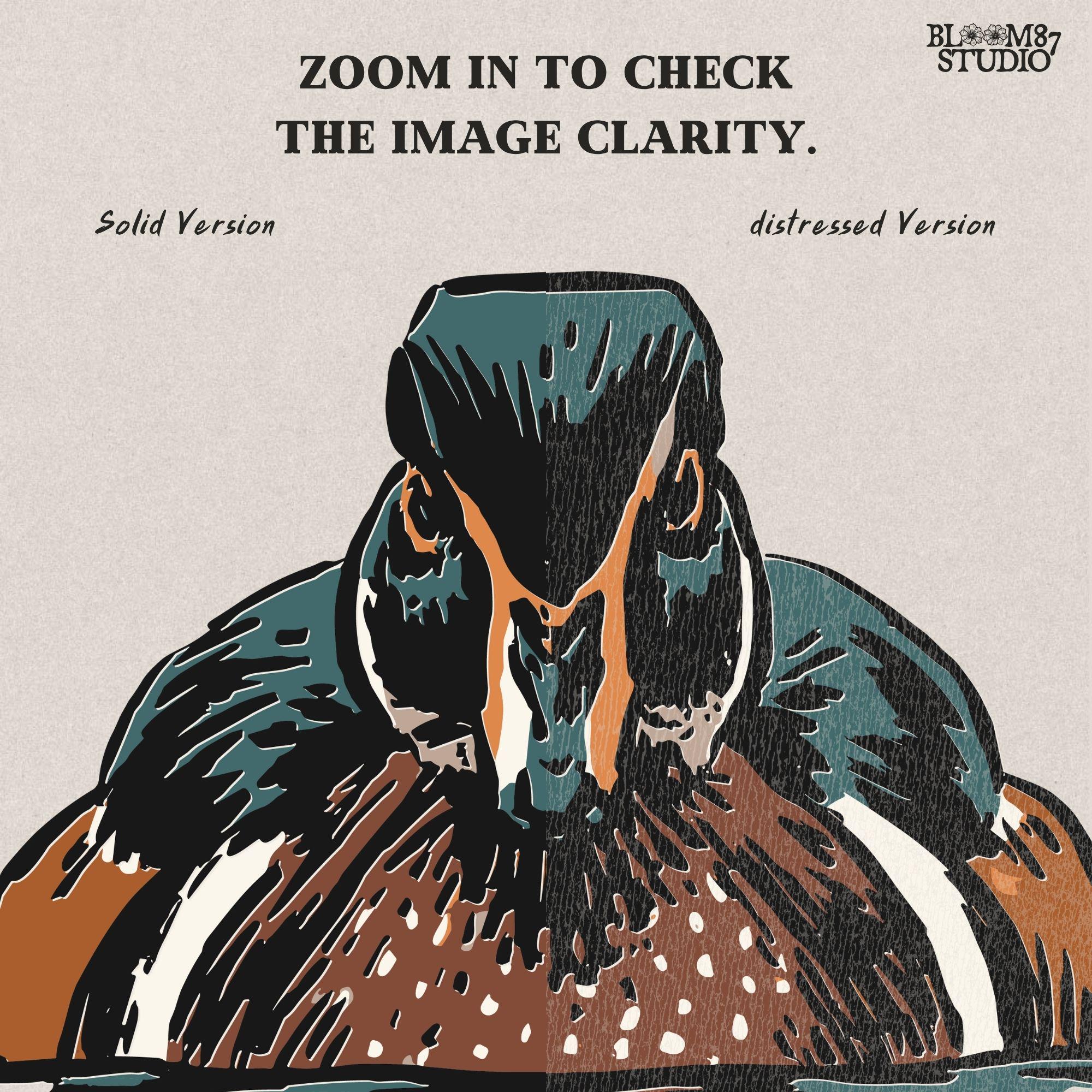 Illustration of a drake wood duck with chestnut, teal, and white plumage swimming on calm water, hunting-themed PNG sublimation design