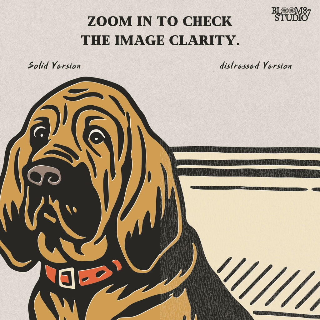 Illustration of a brown bloodhound dog sitting inside a camouflage cooler with “USA” label, hunting and outdoor-themed sublimation PNG design