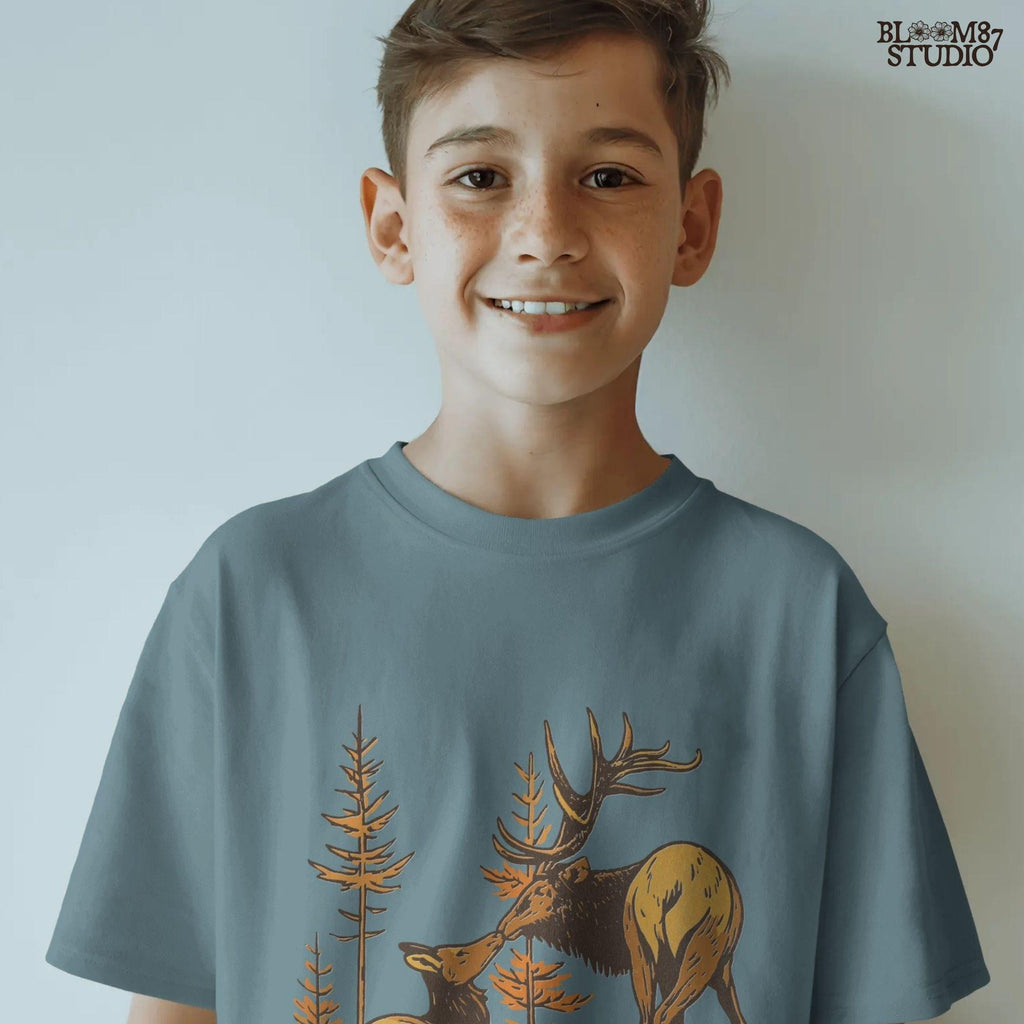 Elk Couple PNG: Rustic Wildlife Sublimation Design