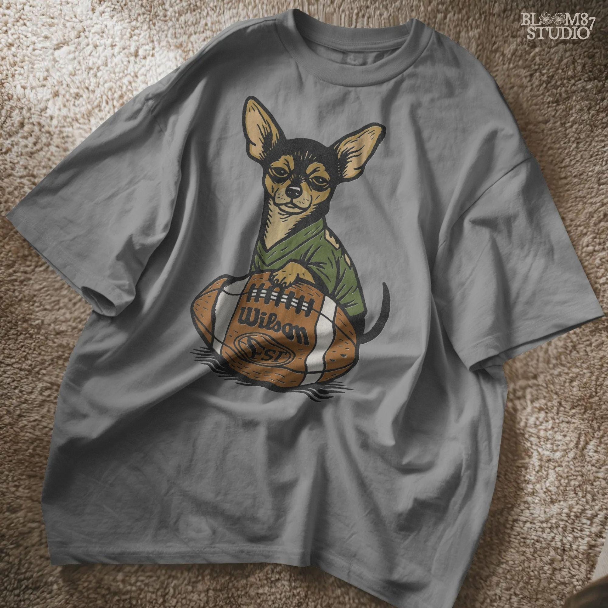Chihuahua Football PNG: Game Day Dog Design (Digital Download)