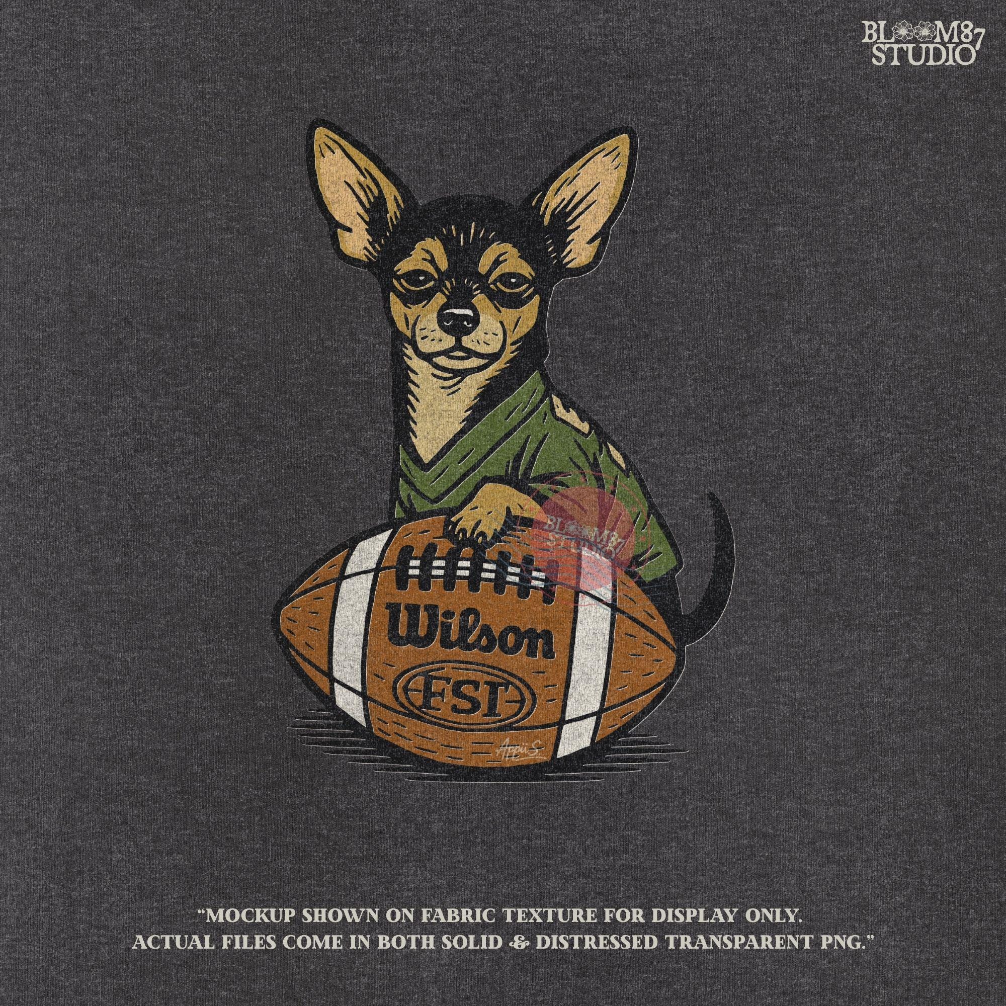 Chihuahua Football PNG: Game Day Dog Design (Digital Download)