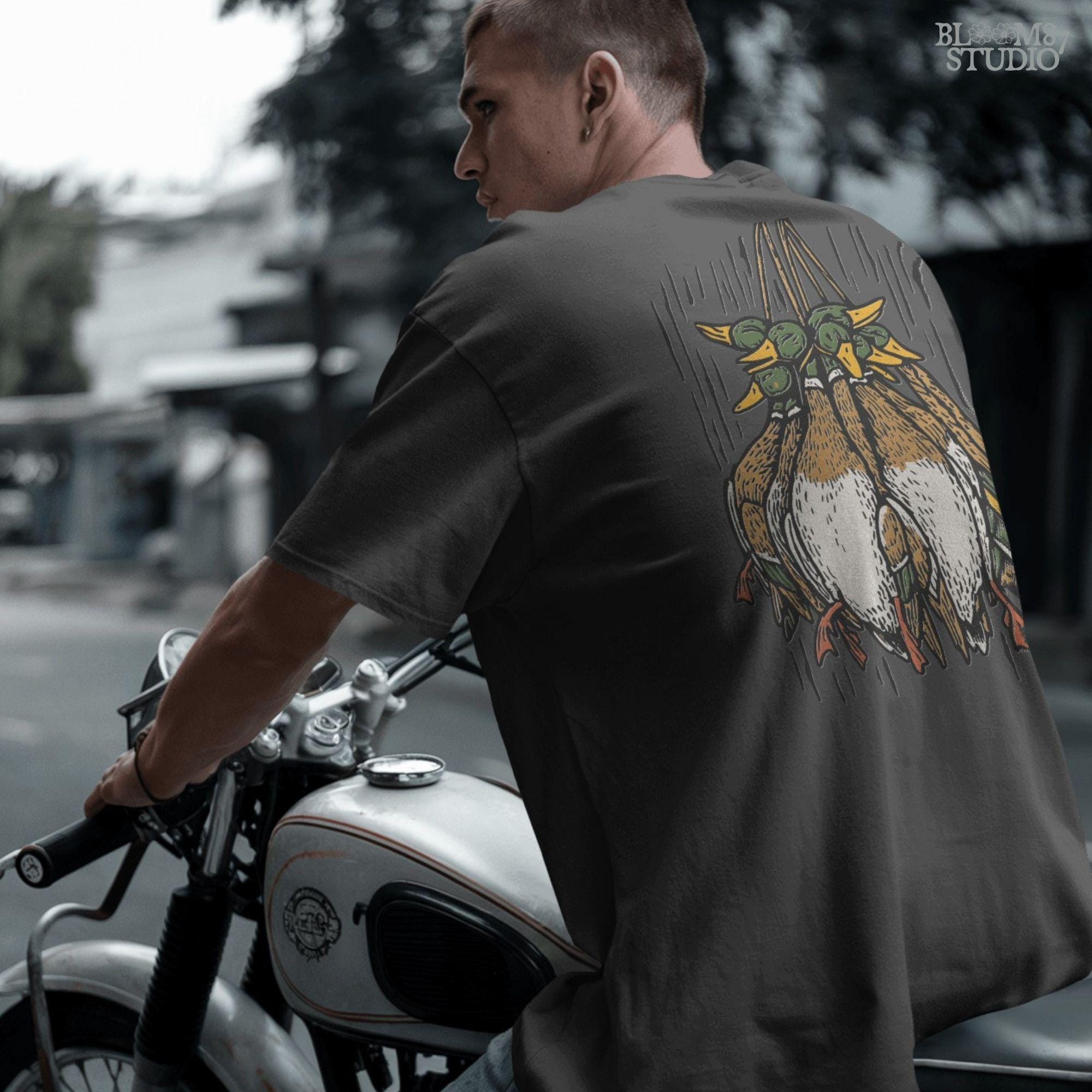 Illustration of harvested mallard ducks hanging together, rustic hunting sublimation PNG design for duck hunters, outdoor gifts, and lodge artwork.