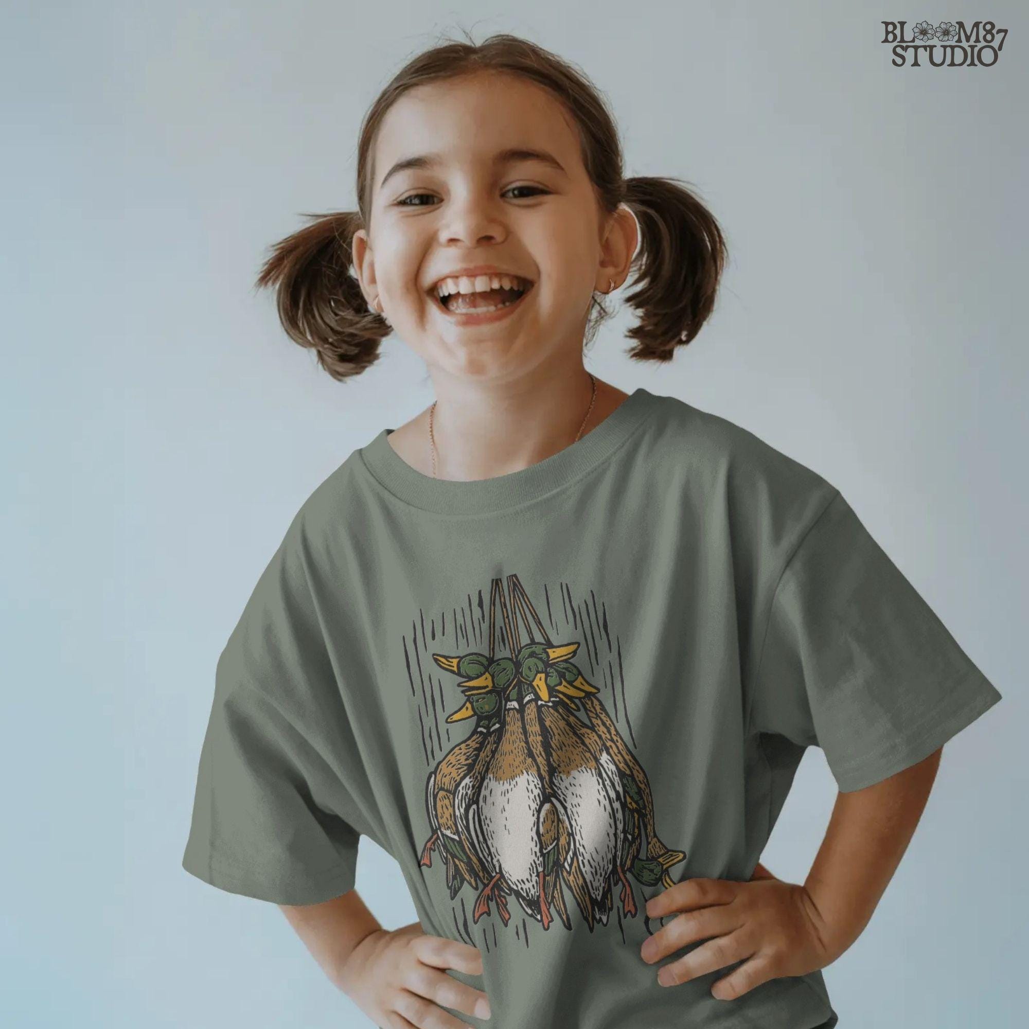 Illustration of harvested mallard ducks hanging together, rustic hunting sublimation PNG design for duck hunters, outdoor gifts, and lodge artwork.