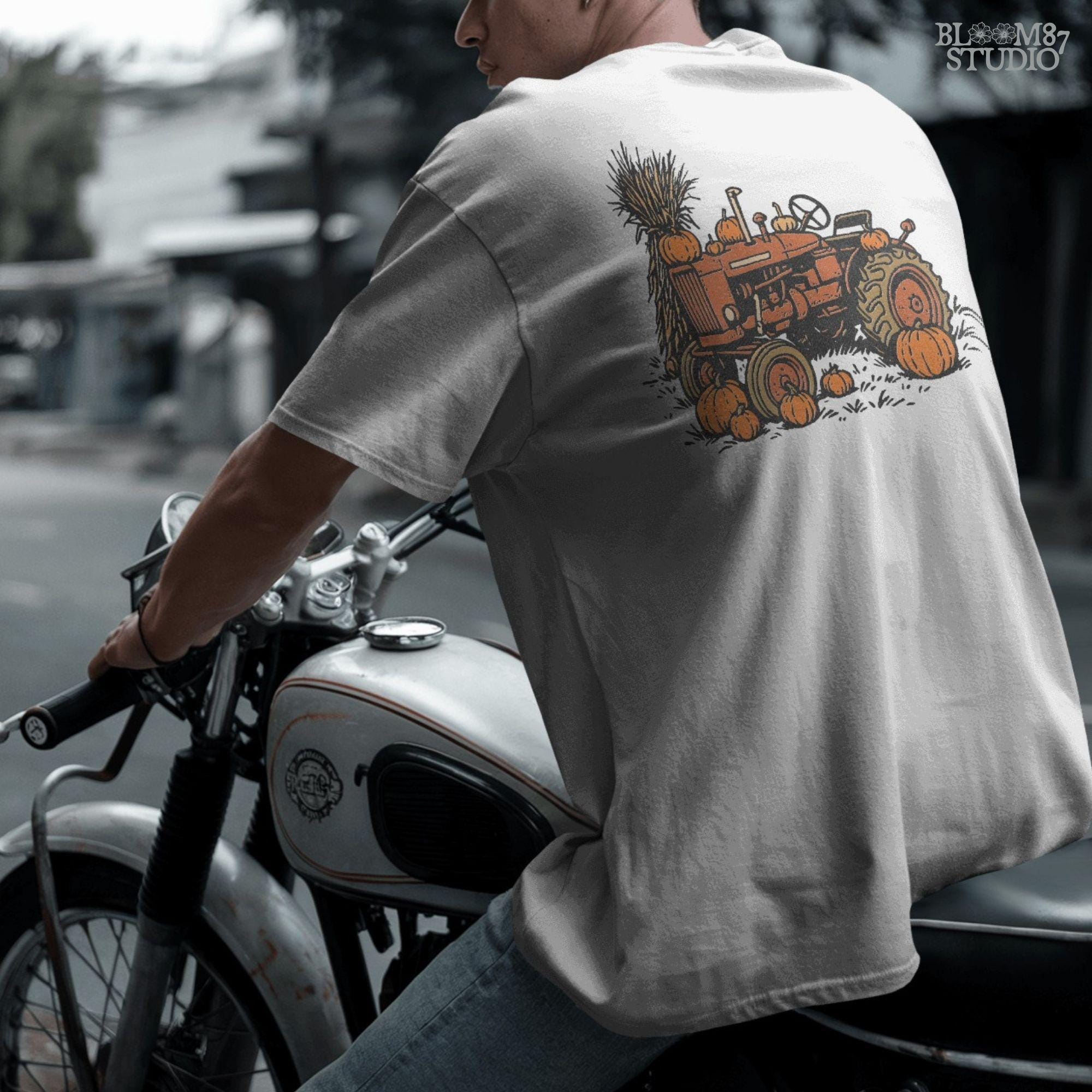 Solid version: "Vintage tractor with pumpkins and harvest décor, fall sublimation PNG design, solid version"

Distressed version: "Rustic fall tractor surrounded by pumpkins, sublimation PNG clipart, vintage distressed style"