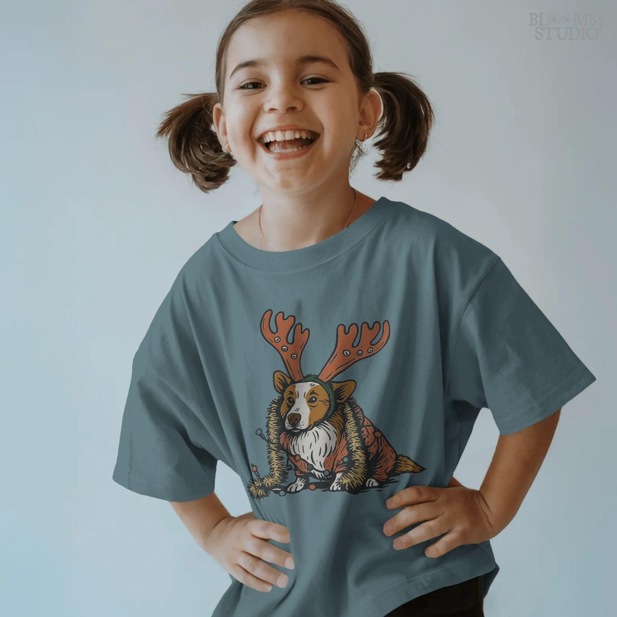 Solid version: "Christmas Corgi sublimation PNG dog in reindeer costume with holiday lights festive clipart solid style"

Distressed version: "Corgi Christmas dog in reindeer outfit with lights sublimation PNG rustic festive clipart distressed style"