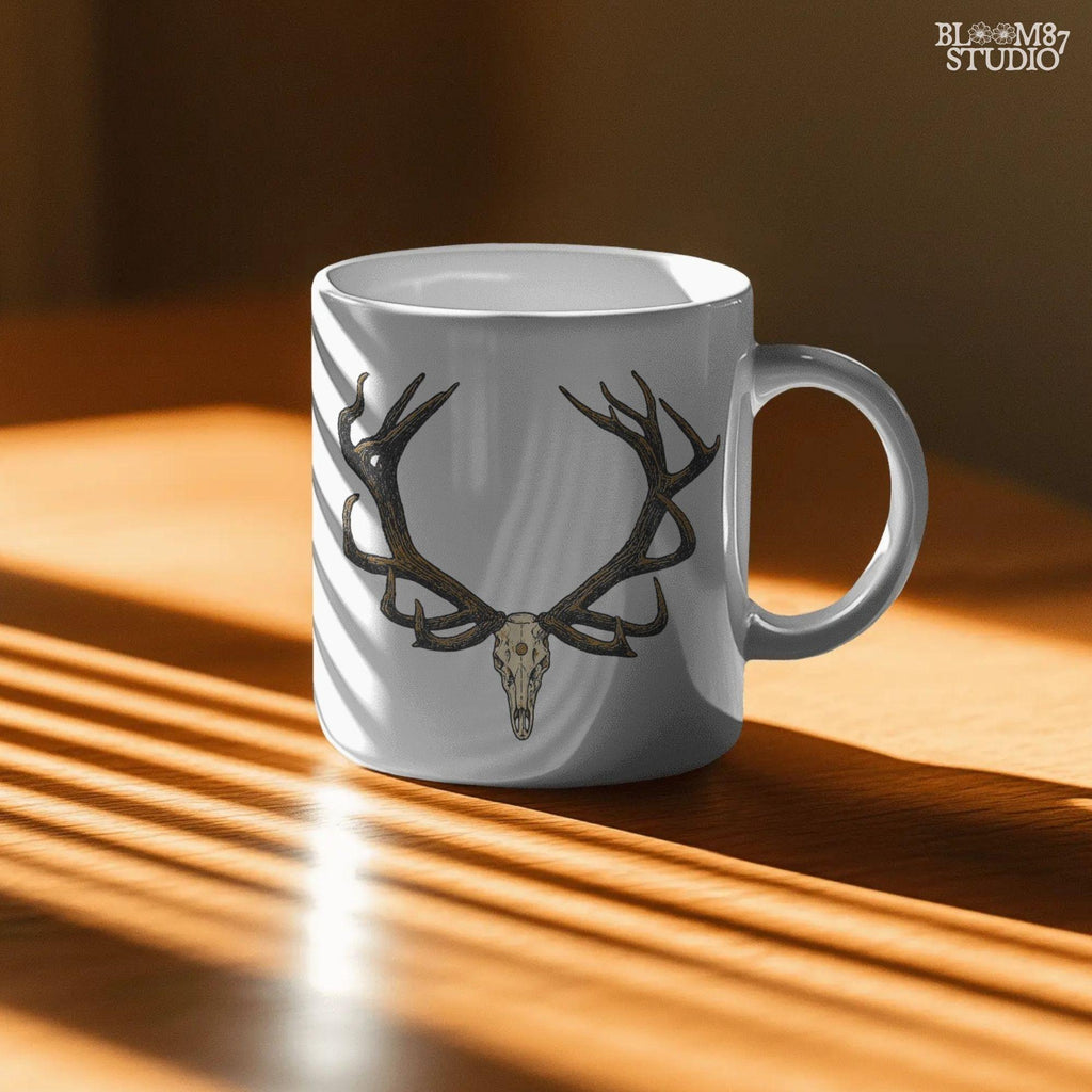 Solid version: "Deer skull sublimation PNG with large antlers rustic hunting lodge wall art solid design"

Distressed version: "Distressed deer skull sublimation PNG with antlers rustic western hunting clipart vintage style"
